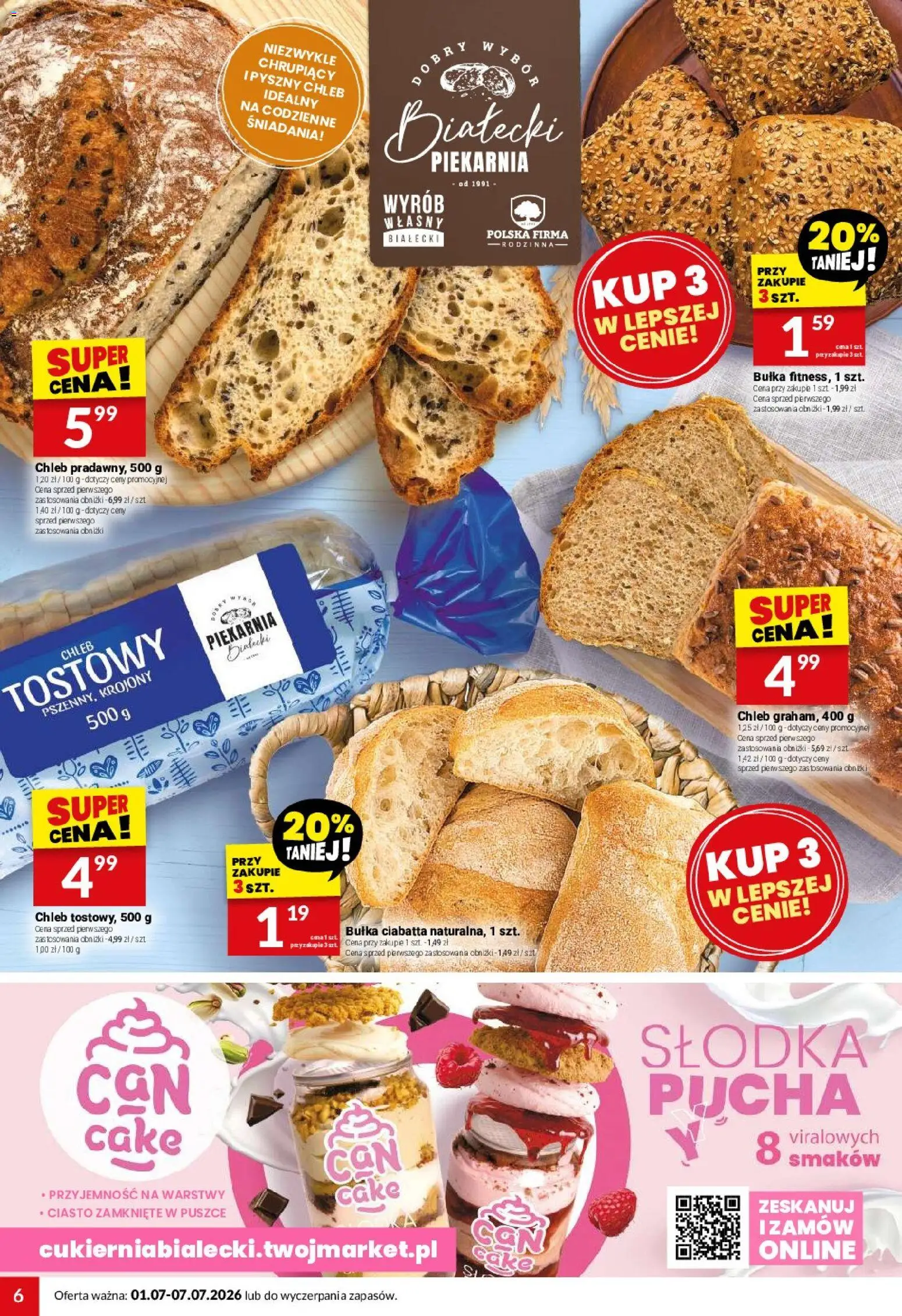 Twój Market gazetka od 01.07.2026 | Strona: 6 | Produkty: Ciasto, Piekarnia, Chleb, Ciabatta