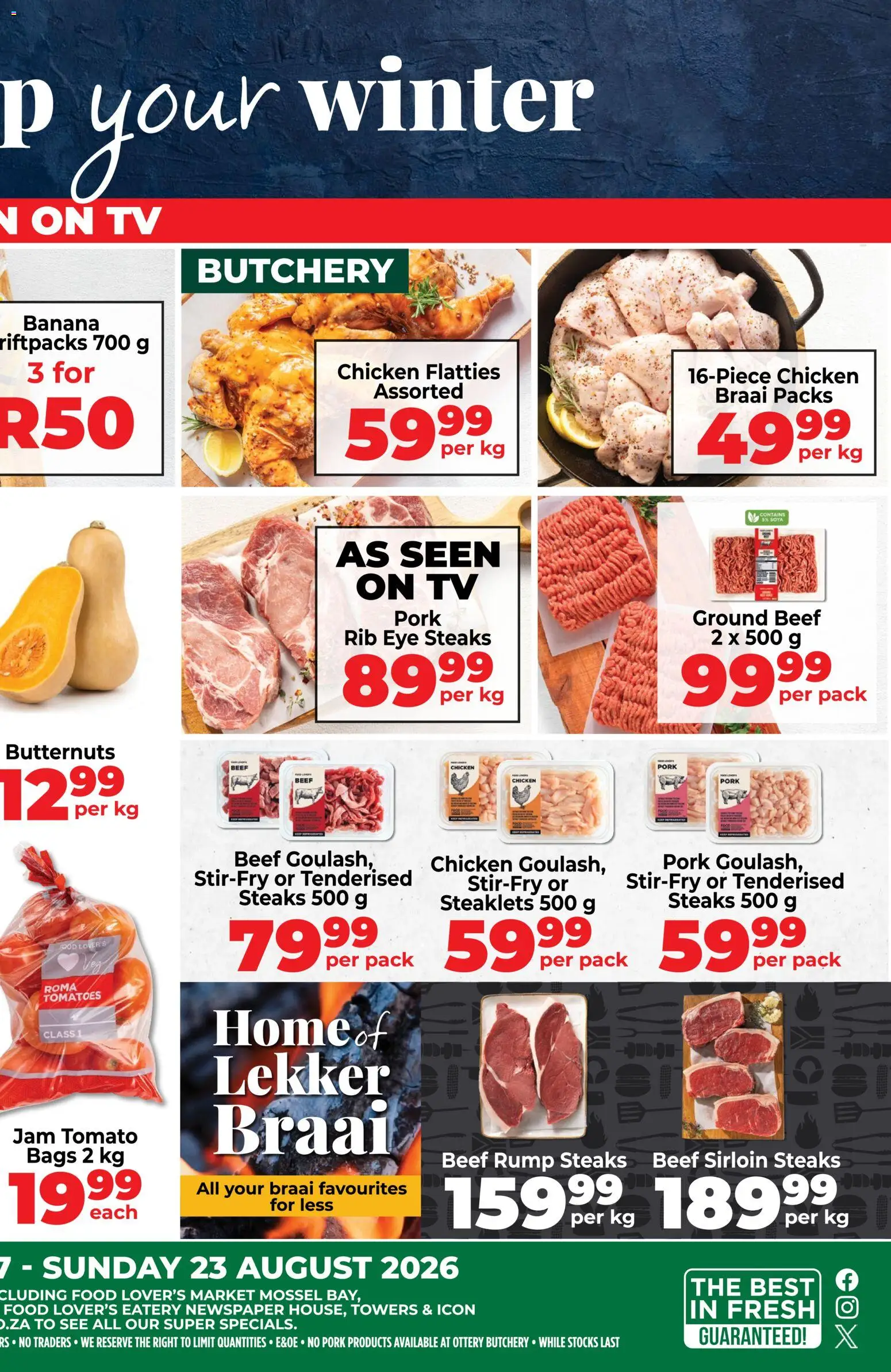 New Food Lover's Market catalogue – valid from 17/08/2026 | Page: 2 | Products: TV, Chicken, Pork, Beef