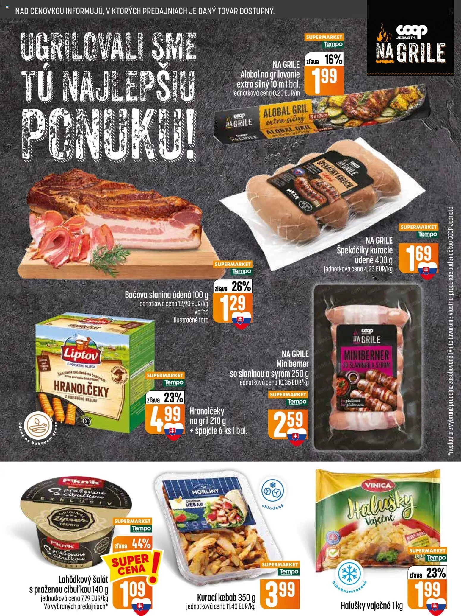 Nové COOP Jednota akcie – leták je platný od 20.08.2026 | Strana: 19 | Produkty: Gril, Alobal, Slanina