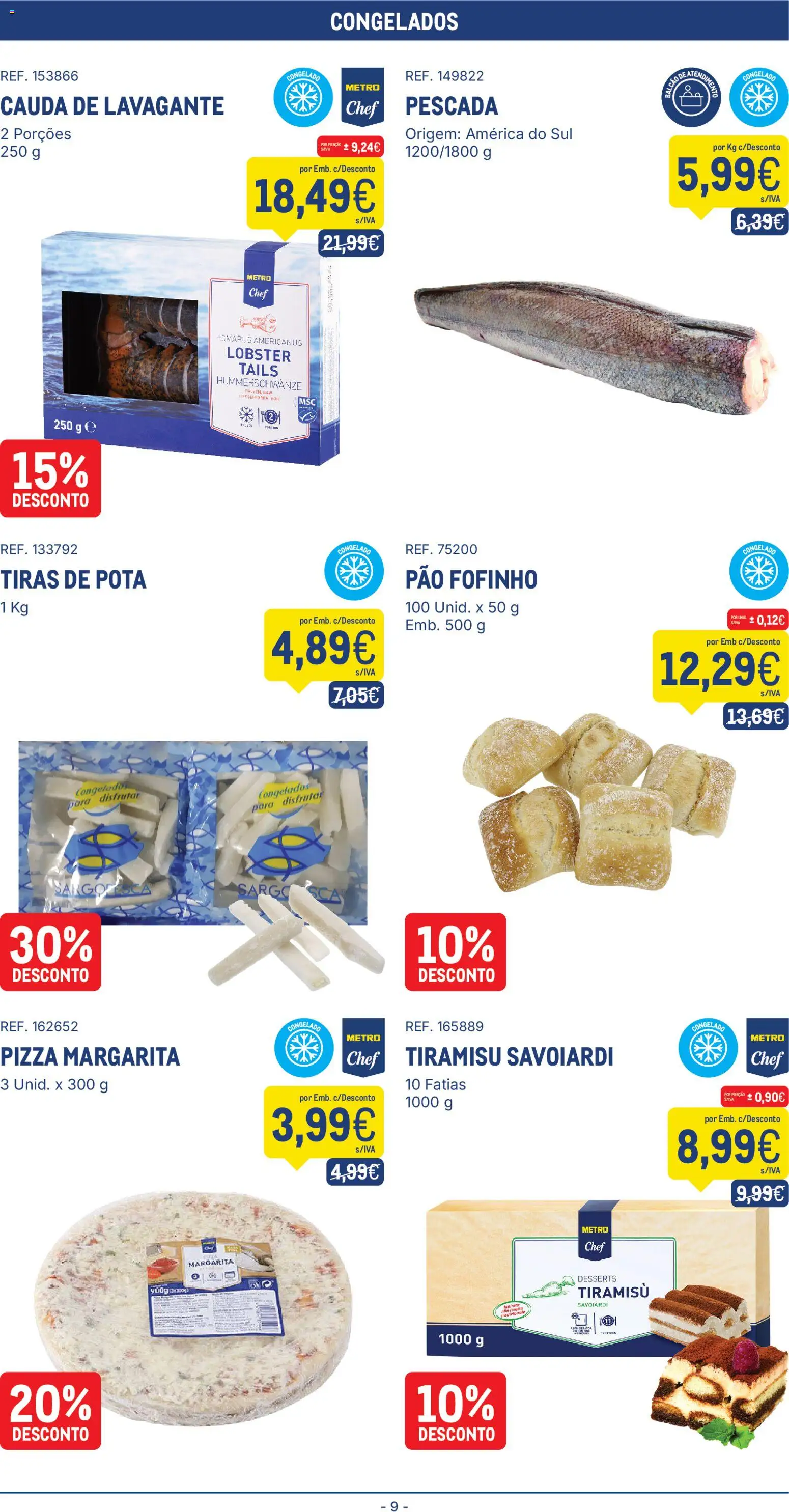 Makro folheto │ válido de 07/07/2026 | Página: 9 | Produtos: Pescada, Pão, Pizza