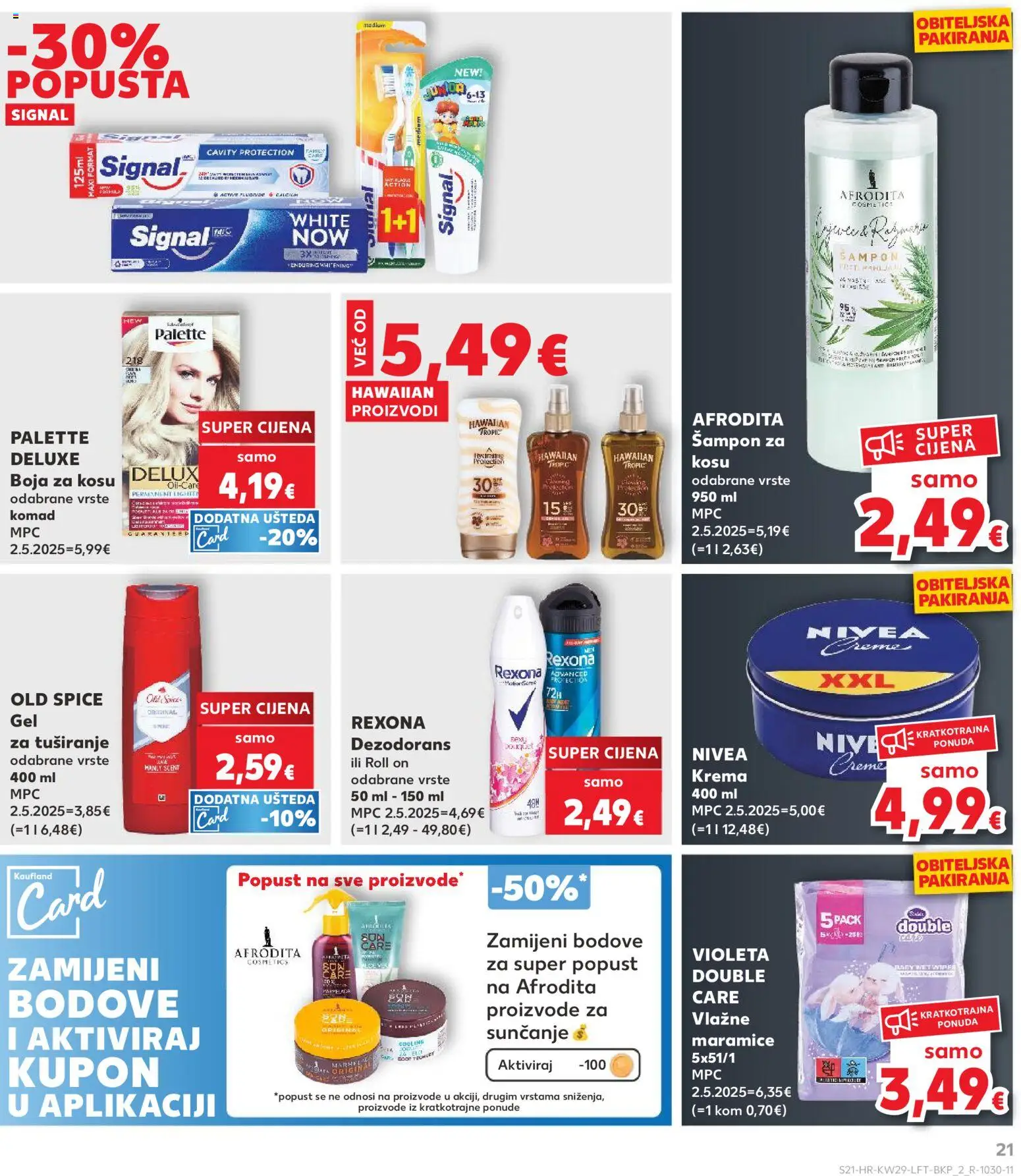Kaufland katalog | vrijedi od 15.07.2026 | Stranica: 21 | Proizvodi: Vlažne maramice, Boja za kosu, Old Spice, Violeta