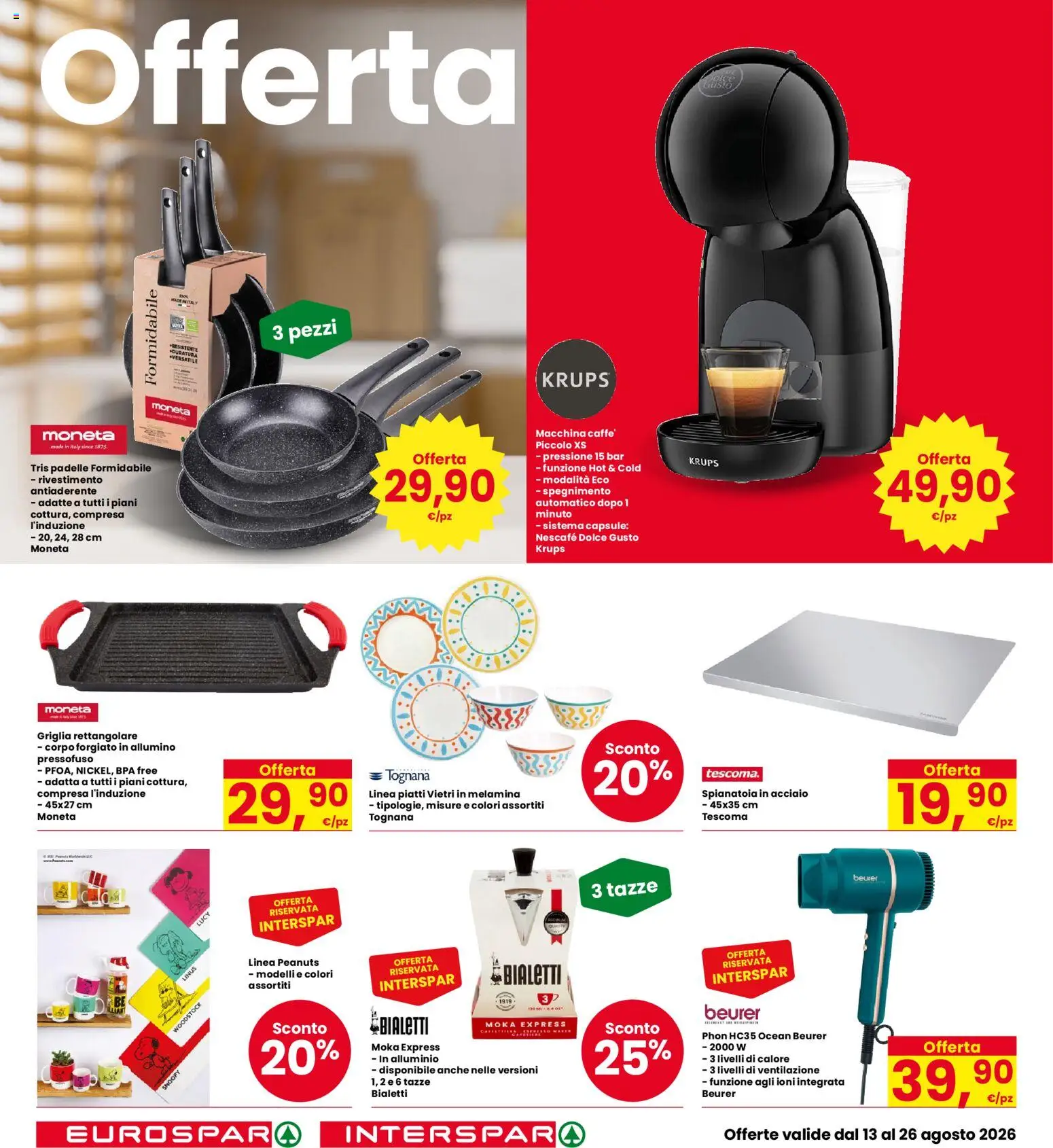Volantino Interspar del 13/08/2026 | Pagina: 30 | Prodotti: Piatti, Alluminio, Griglia, Nescafé