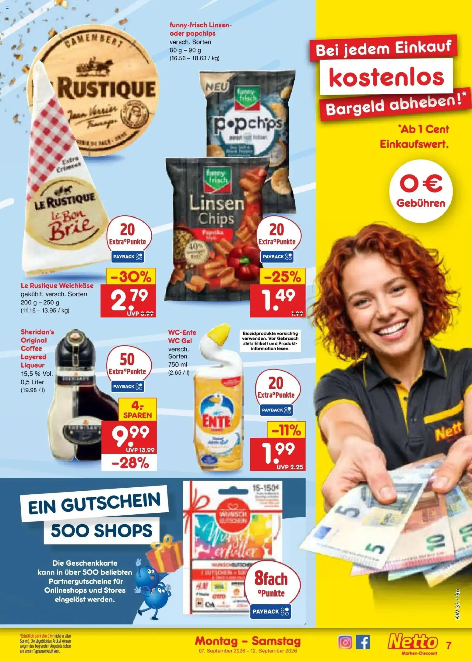 Netto Marken-Discount Prospekt Augustusburg – gültig ab 07.09.2026 | Seite: 11 | Produkte: Camembert, Chips, Ente