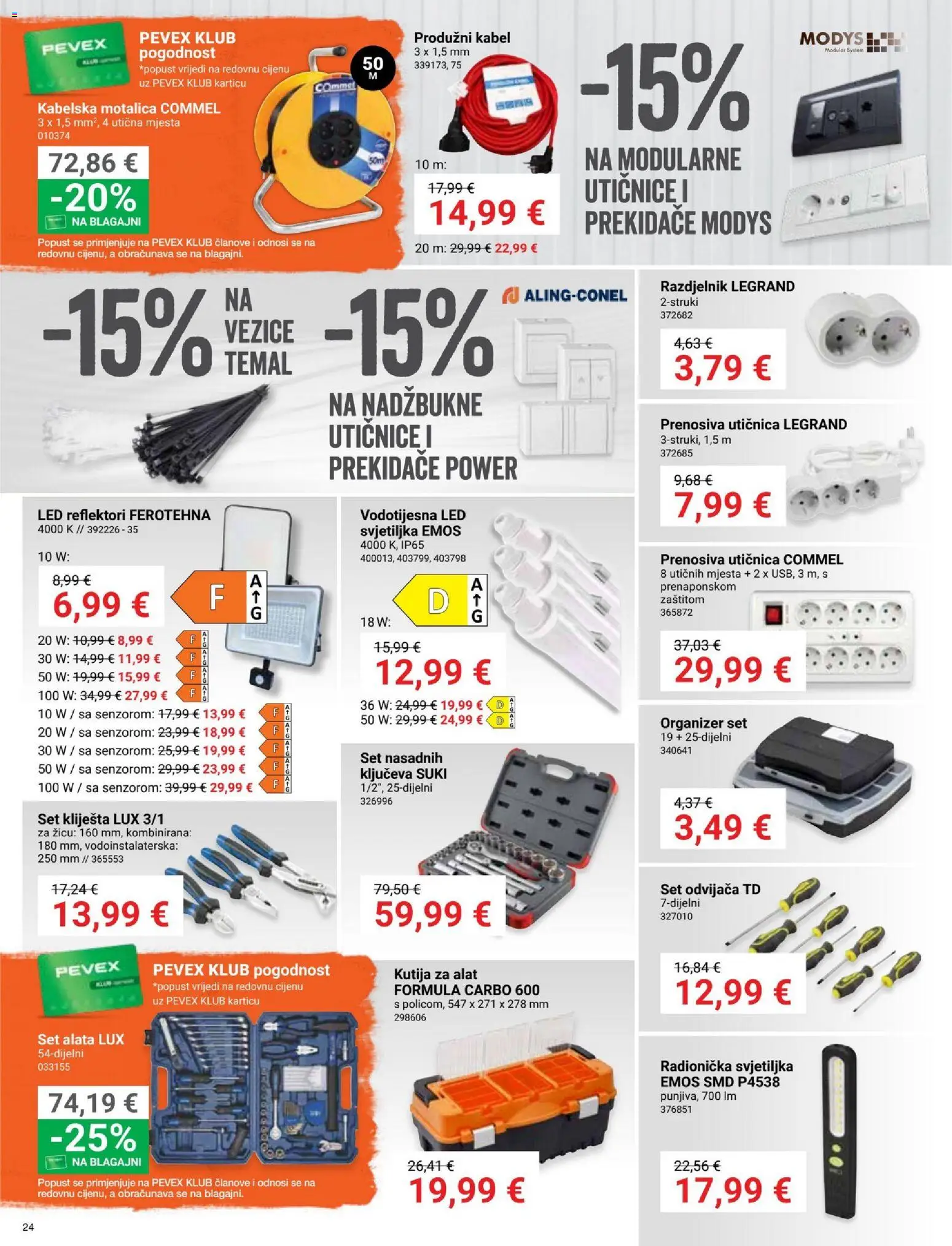 Pevex katalog | vrijedi od 05.03.2026 | Stranica: 24 | Proizvodi: Kutija, Alat, Kutija za alat, Kabel