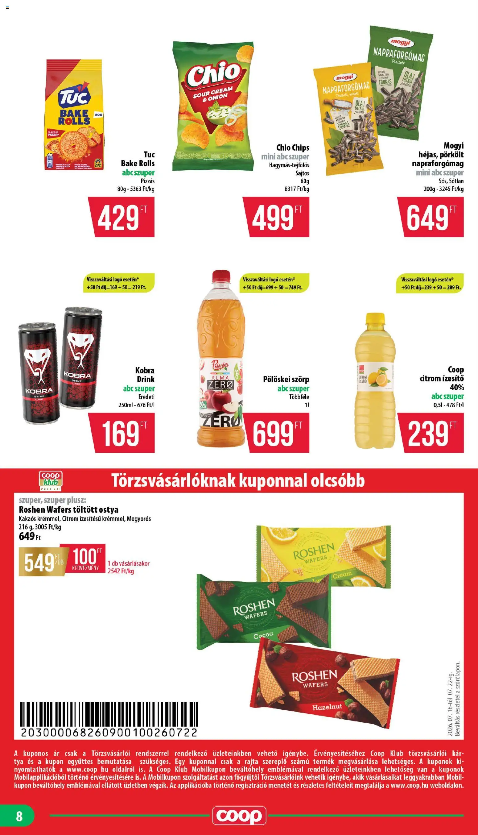 COOP akciós ujság - amely érvényes a következő dátumtól: 2026.07.16. | Oldal: 8