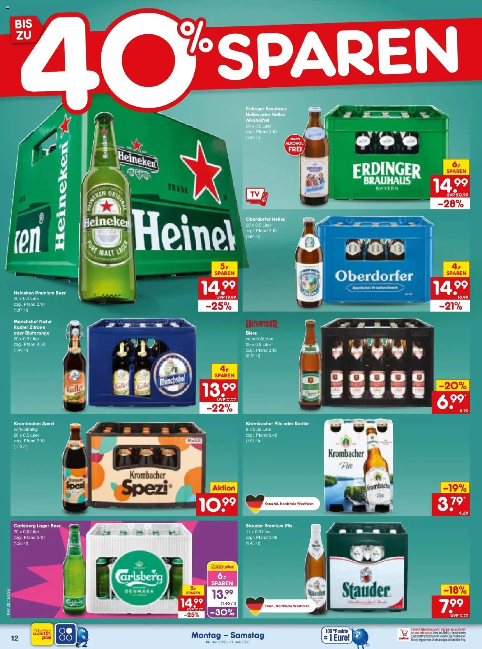 Netto Marken-Discount - Netto: Wochenangebote – gültig ab 05.07.2026 | Seite: 18 | Produkte: Erdinger, Carlsberg, Radler, Krombacher