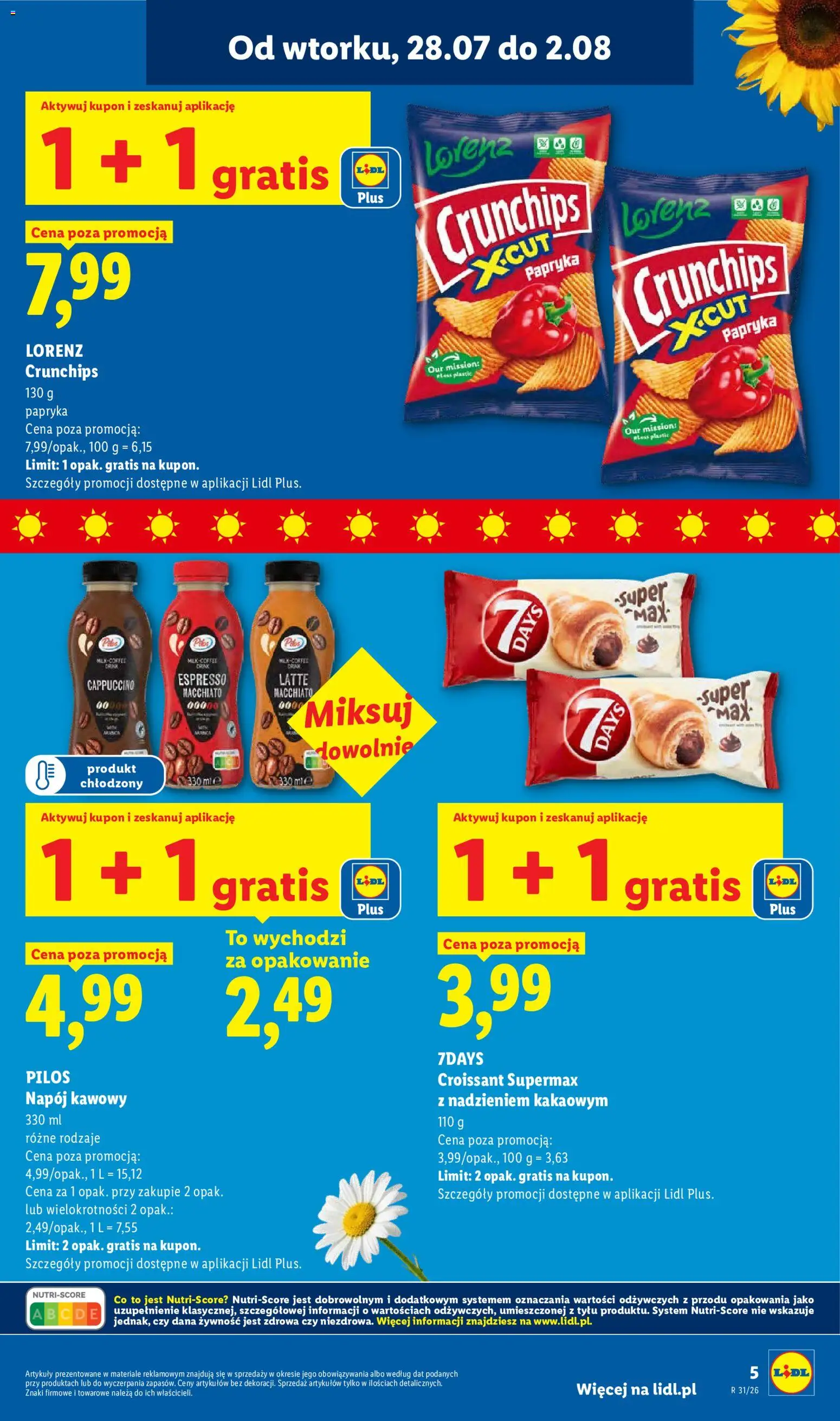 Lidl Polsko leták od 28.07.2026 | Strana: 5 | Produkty: Croissant, Cappuccino