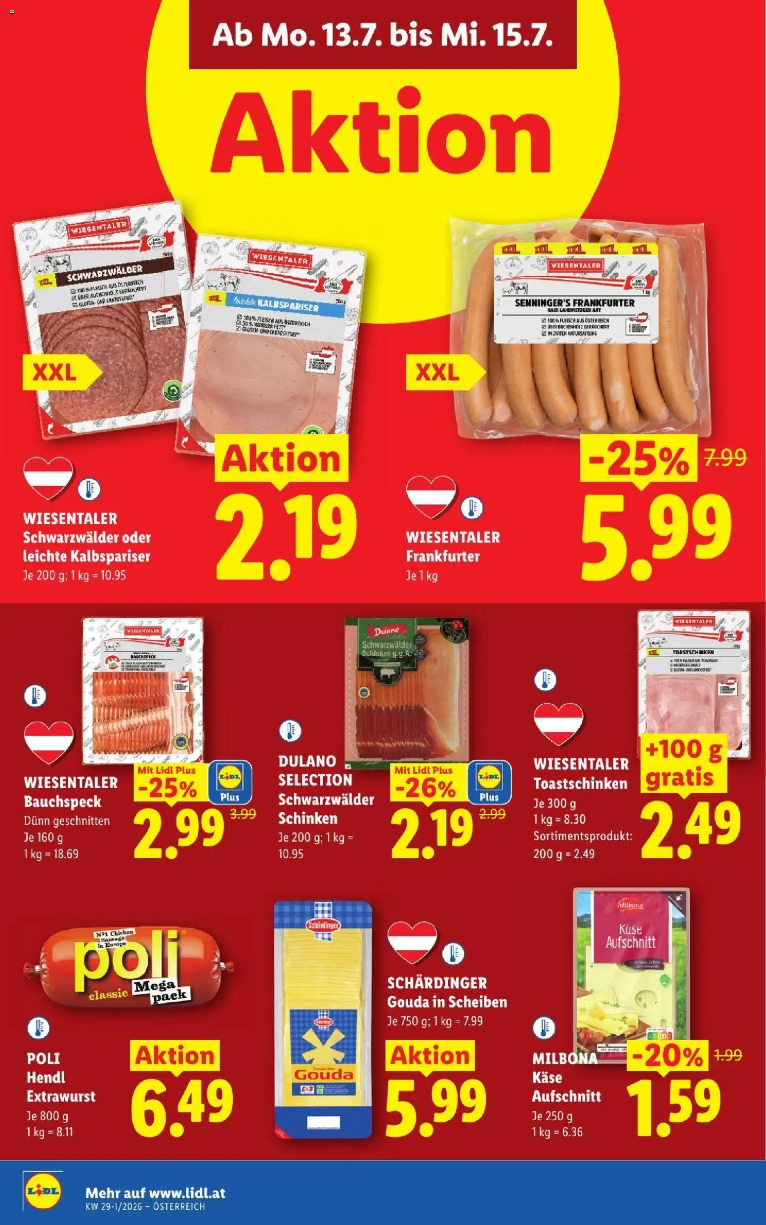 Lidl - Flugblatt gültig ab 09.07.2026 | Seite: 41 | Produkte: Käse, Schinken
