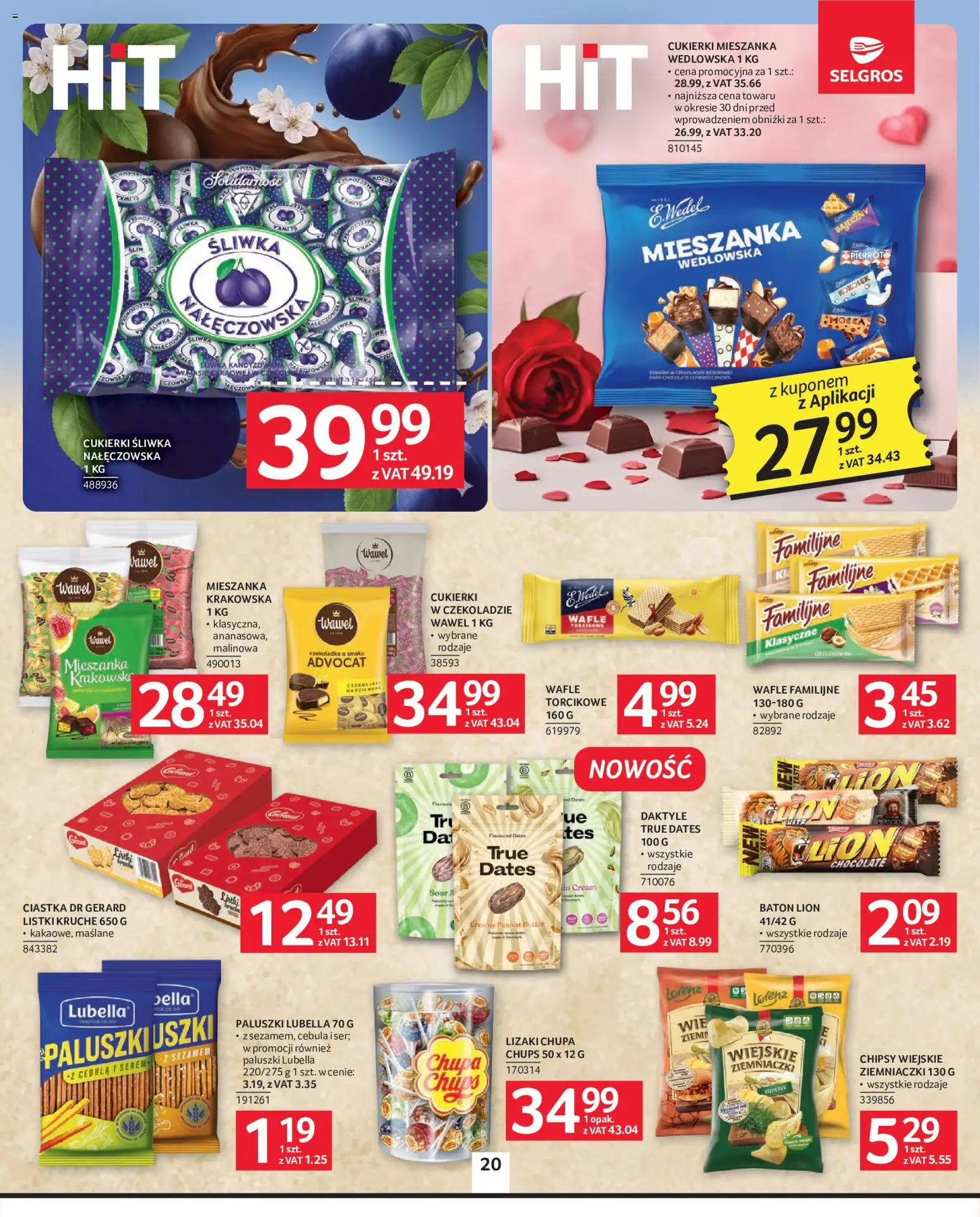 Selgros cash&carry gazetka od 07.05.2026 | Strona: 20 | Produkty: Daktyle, Ziemniaczki, Lizaki, Ciastka