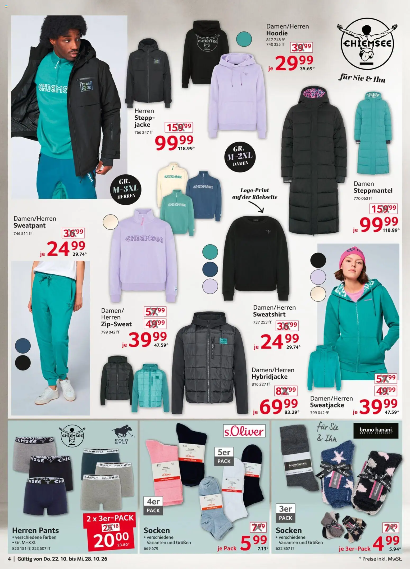 Selgros Non Food – gültig ab 22.10.2026 | Seite: 4 | Produkte: Steppmantel, Sweatjacke, Sweatshirt, Jacke