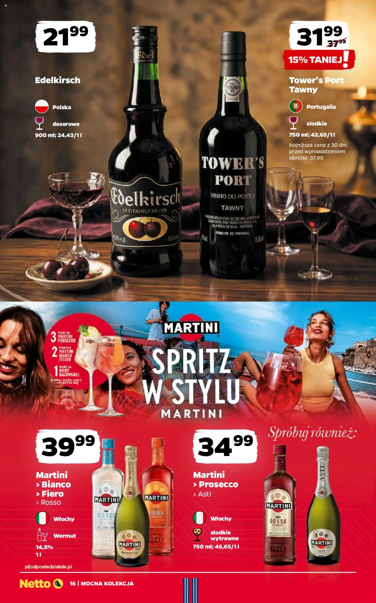 Netto gazetka - Wina od 06.07.2026 | Strona: 16 | Produkty: Martini, Por, Prosecco, Martini Bianco