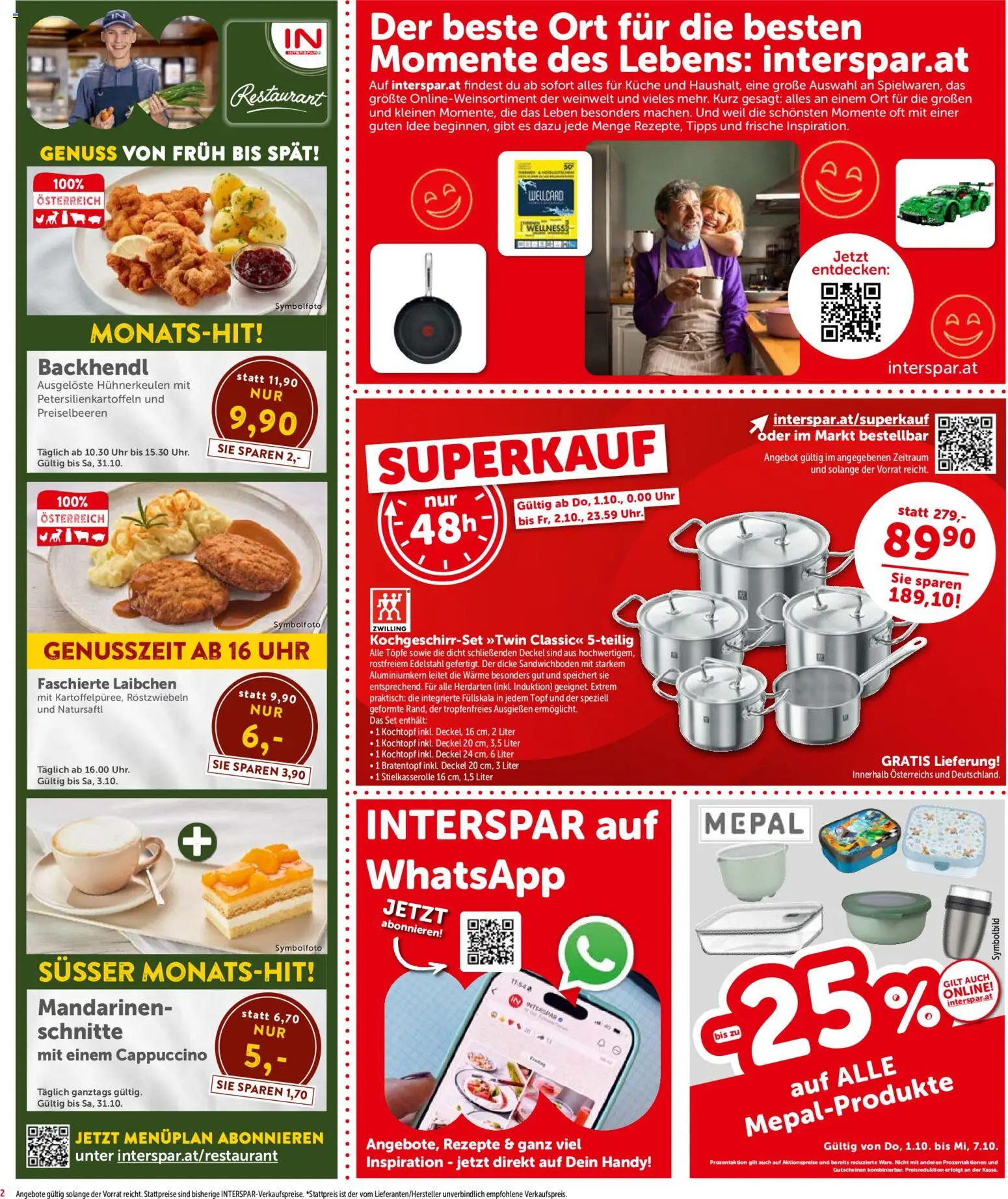 Interspar Broschüre gültig ab 01.10.2026 | Seite: 2 | Produkte: Mandarinen, Uhr