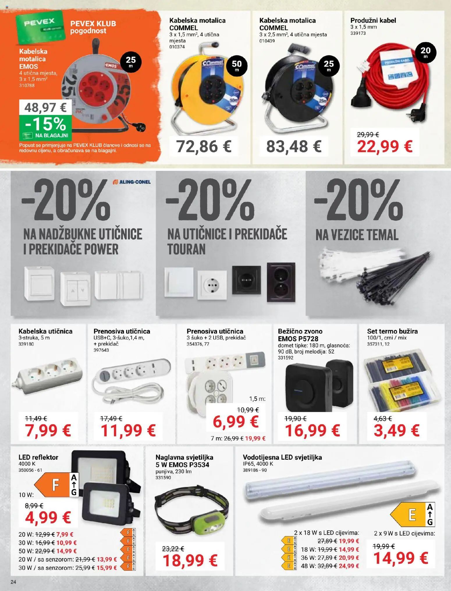 Pevex katalog | vrijedi od 27.08.2026 | Stranica: 24 | Proizvodi: Svjetiljka, Reflektor, Led, Led svjetiljka