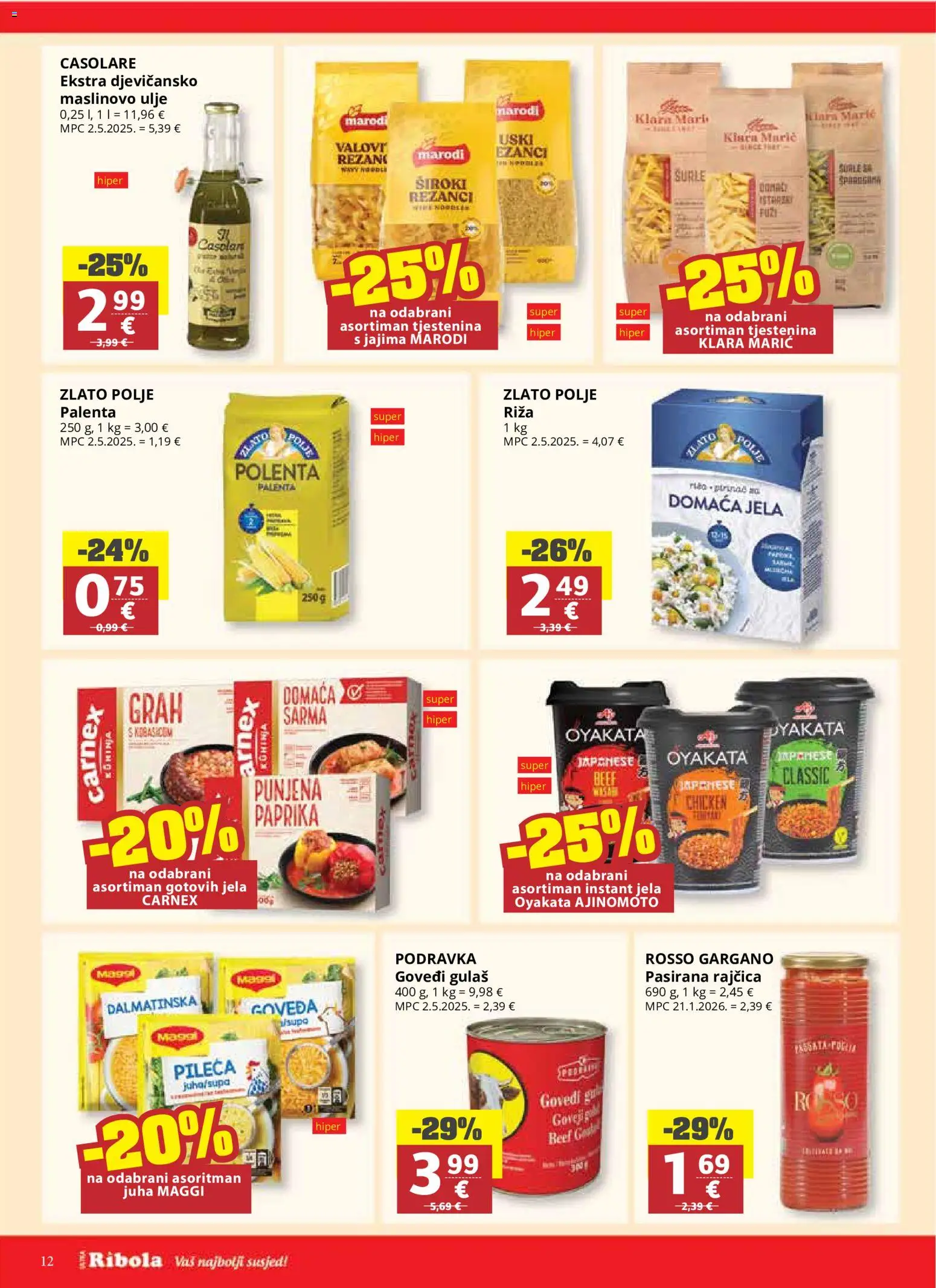 Ribola katalog | vrijedi od 08.07.2026 | Stranica: 12 | Proizvodi: Ulje, Grah, Paprika, Tjestenina