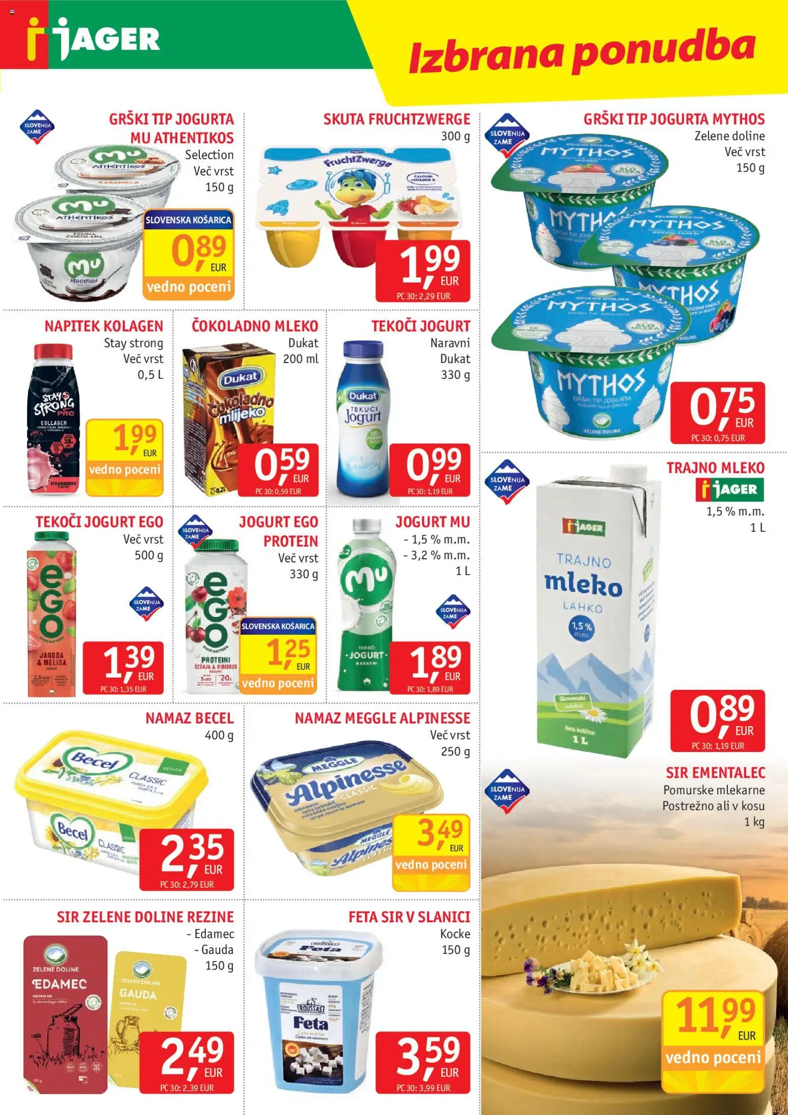 Novi Jager katalog ponudbe – veljaven od 20.05.2026 | Stran: 5 | Izdelki: Edamec, Gauda, Namaz, Skuta