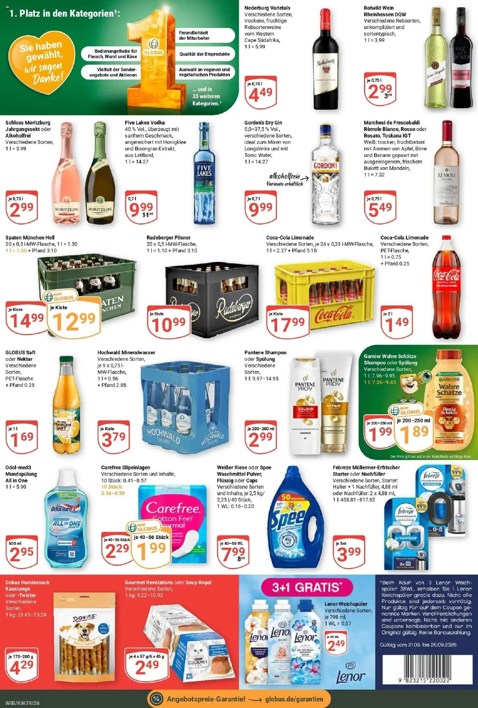 Globus Prospekt Wiesbaden-Nordenstadt (ab 21.09.2026) » Angebote online | Seite: 5 | Produkte: Spülung, Spee, Weichspüler, Wurst