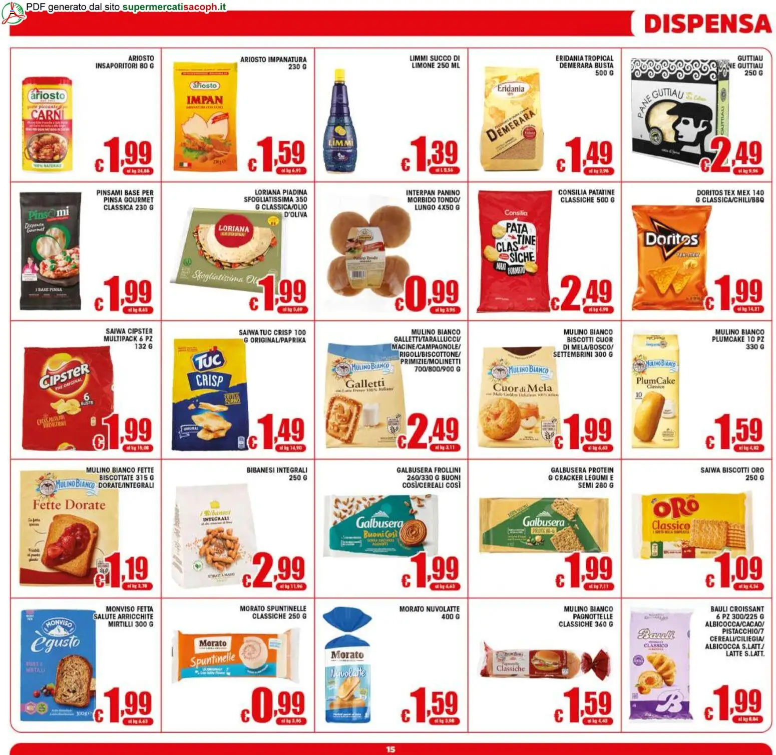 Volantino Sacoph del 12/08/2026 | Pagina: 15 | Prodotti: Succo, Sale, Mirtilli, Cracker
