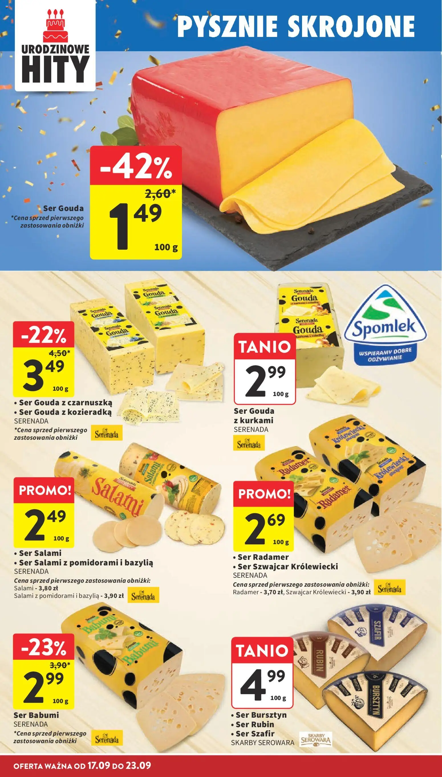 Intermarche gazetka od 17.09.2026 | Strona: 22 | Produkty: Czarnuszka, Ser, Salami, Ser gouda