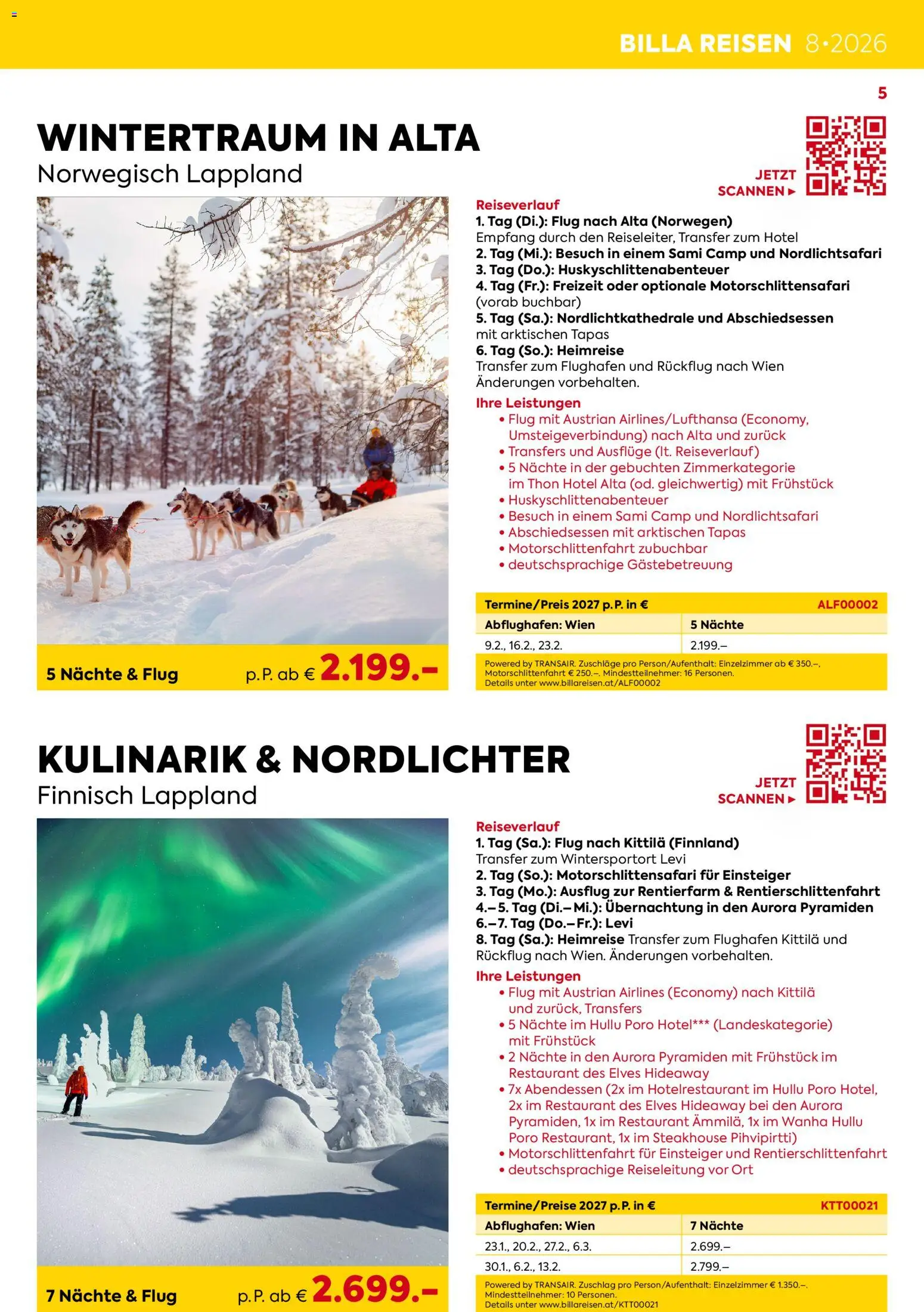 Billa- Billa Reisen Rundreise Highlights 2026/2027 gültig ab 12.08.2026 | Seite: 5