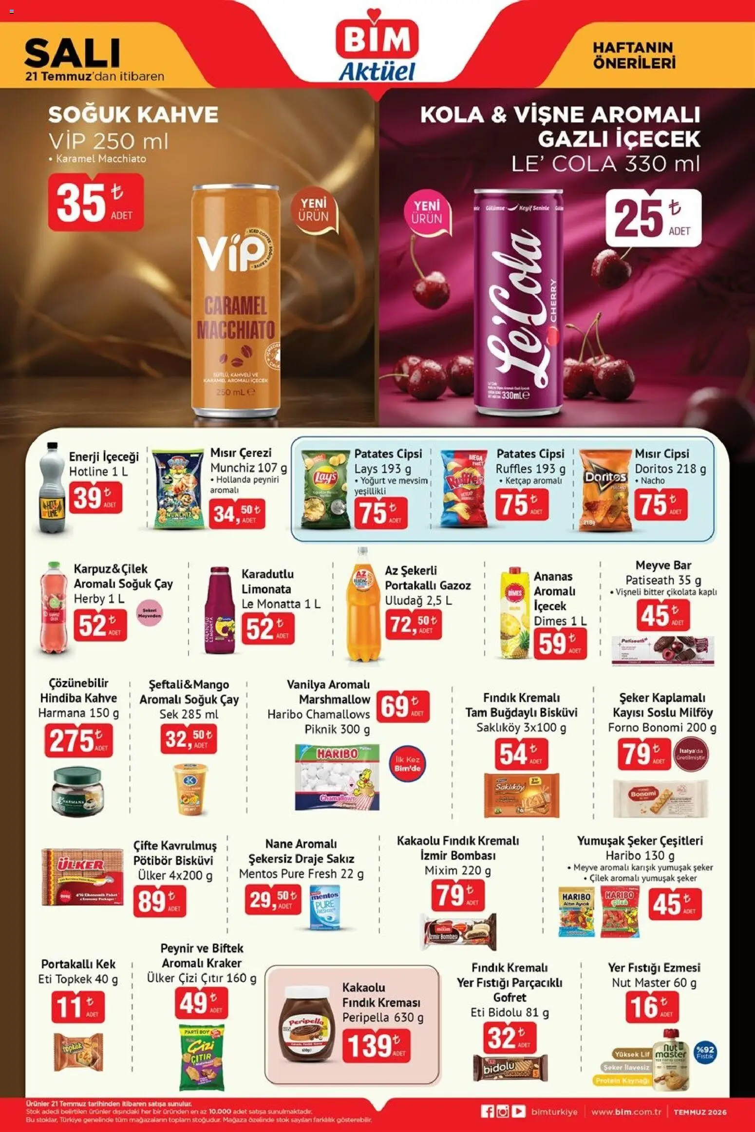 BİM - Katalog Salı - 21 Temmuz 2026 tarihinden itibaren geçerlidir | Sayfa: 1 | Ürünler: Ananas, Fındık, Meyve, Kayısı