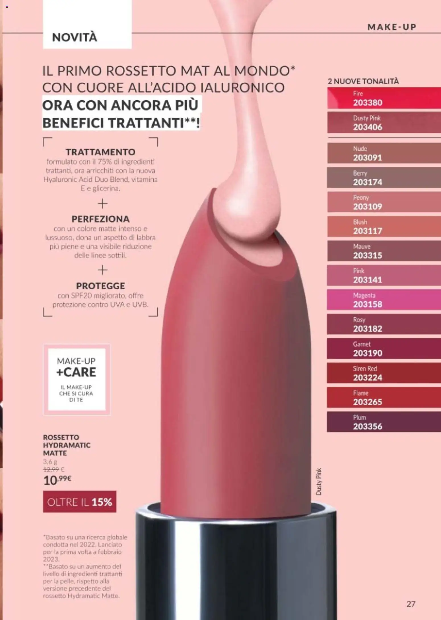 Volantino Avon del 01/10/2026 | Pagina: 27 | Prodotti: Rossetto, Tè, Uva, Ingredienti