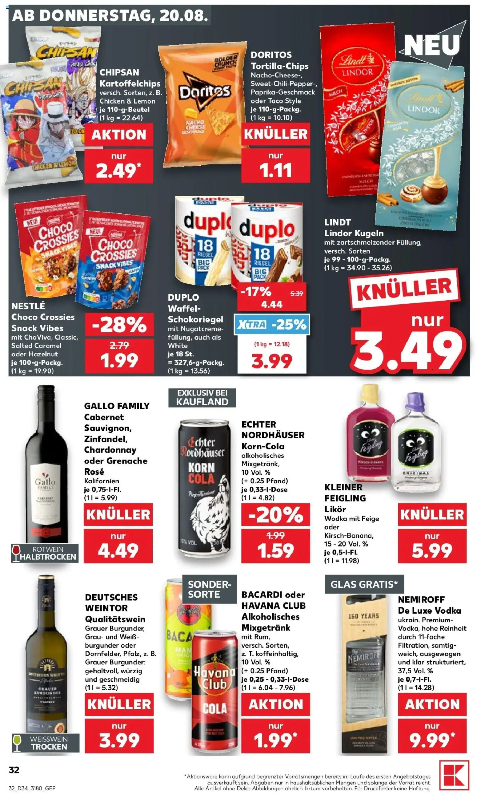 Prospekt Kaufland ab 17.08.2026 » Angebote Online zum Blättern | Seite: 43 | Produkte: Havana club, Mixgetränk, Likör, Lindor