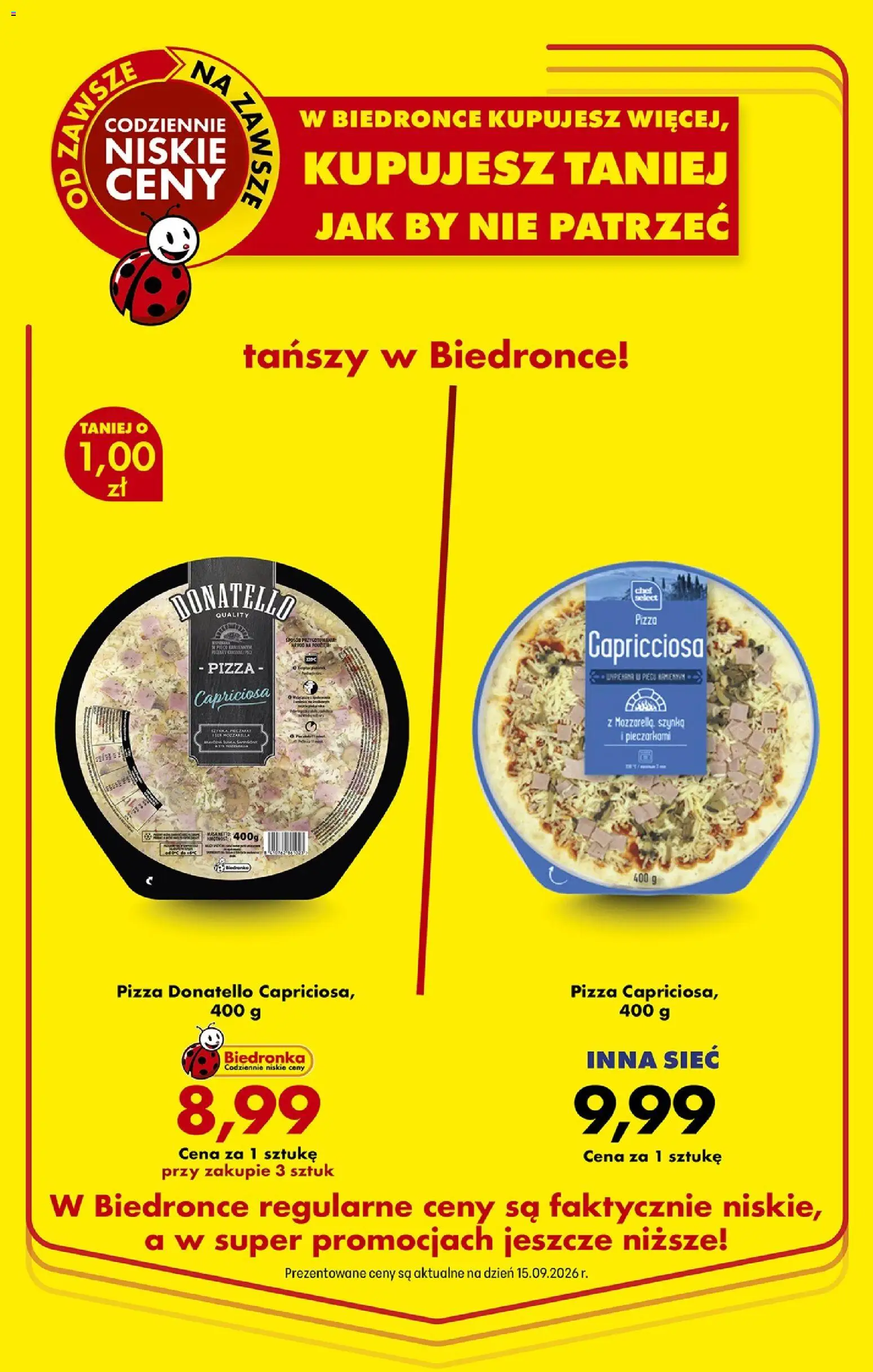 Biedronka gazetka od czwartku od 17.09.2026 | Strona: 9 | Produkty: Pizza Capriciosa, Pizza capricciosa, Pizza, Pizza donatello