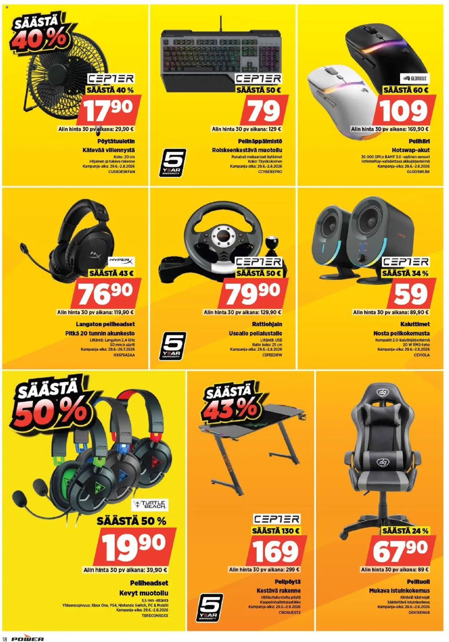 Power tarjoukset – voimassa 06/07/2026 alkaen | Sivu: 20 | Tuotteet: USB, Pöytä, Pöytätuuletin, Xbox