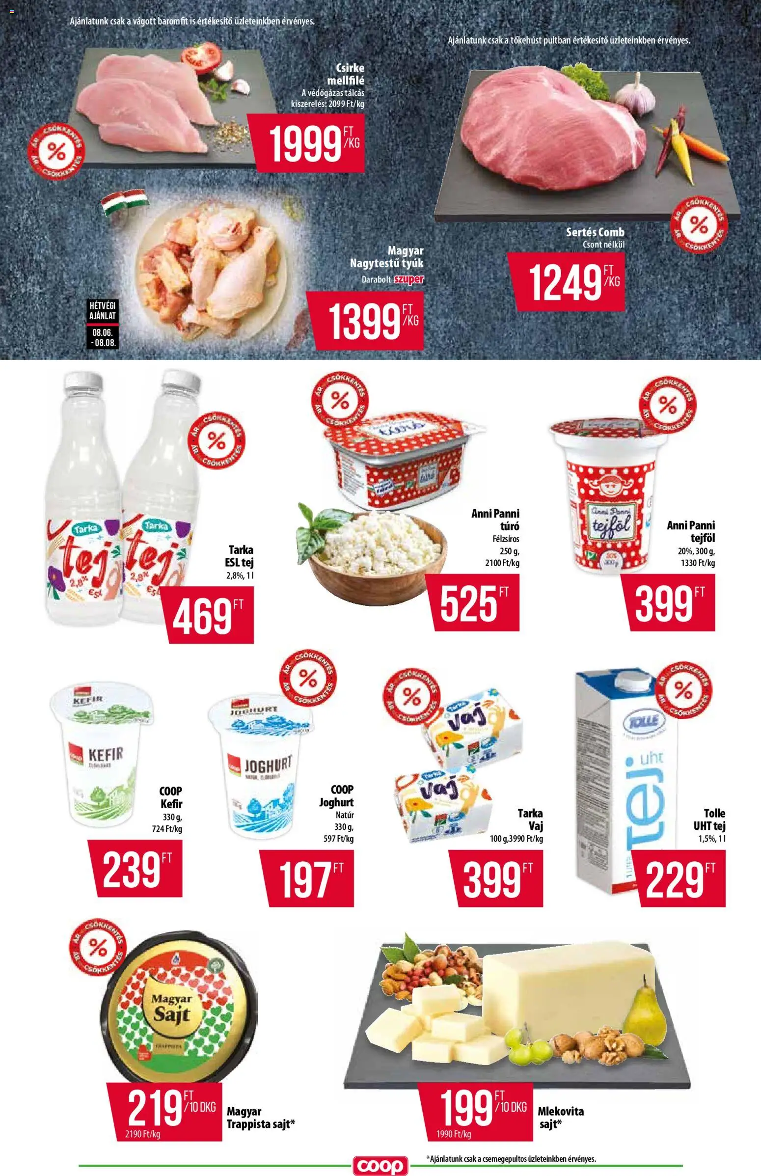 COOP akciós ujság - amely érvényes a következő dátumtól: 2026.08.06. | Oldal: 3 | Termékek: Kefir, Sajt, Tejföl, Túró