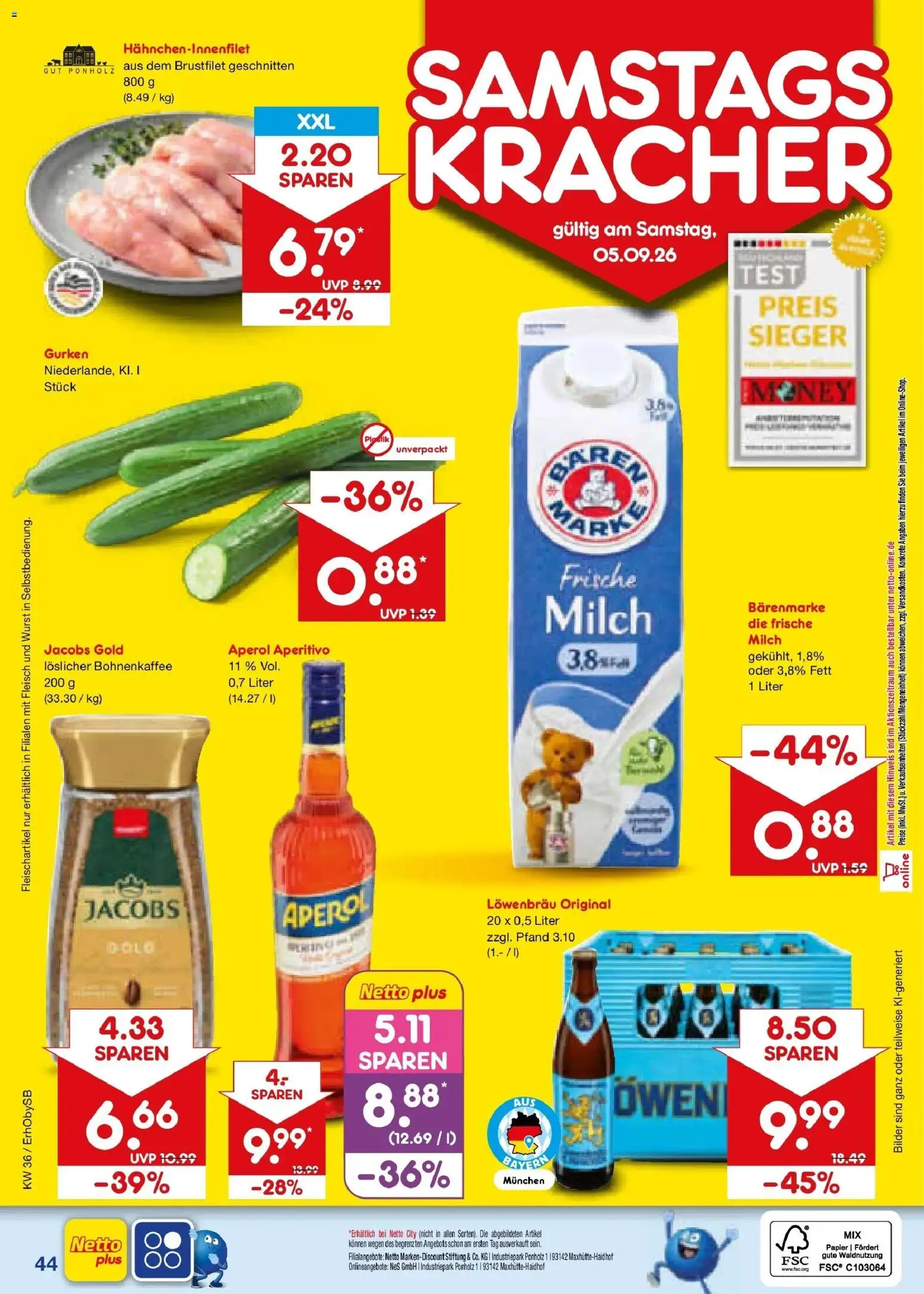 Netto Marken-Discount Prospekt Metten – gültig ab 31.08.2026 | Seite: 56 | Produkte: Bilder, Wurst, Aperol, Gurken
