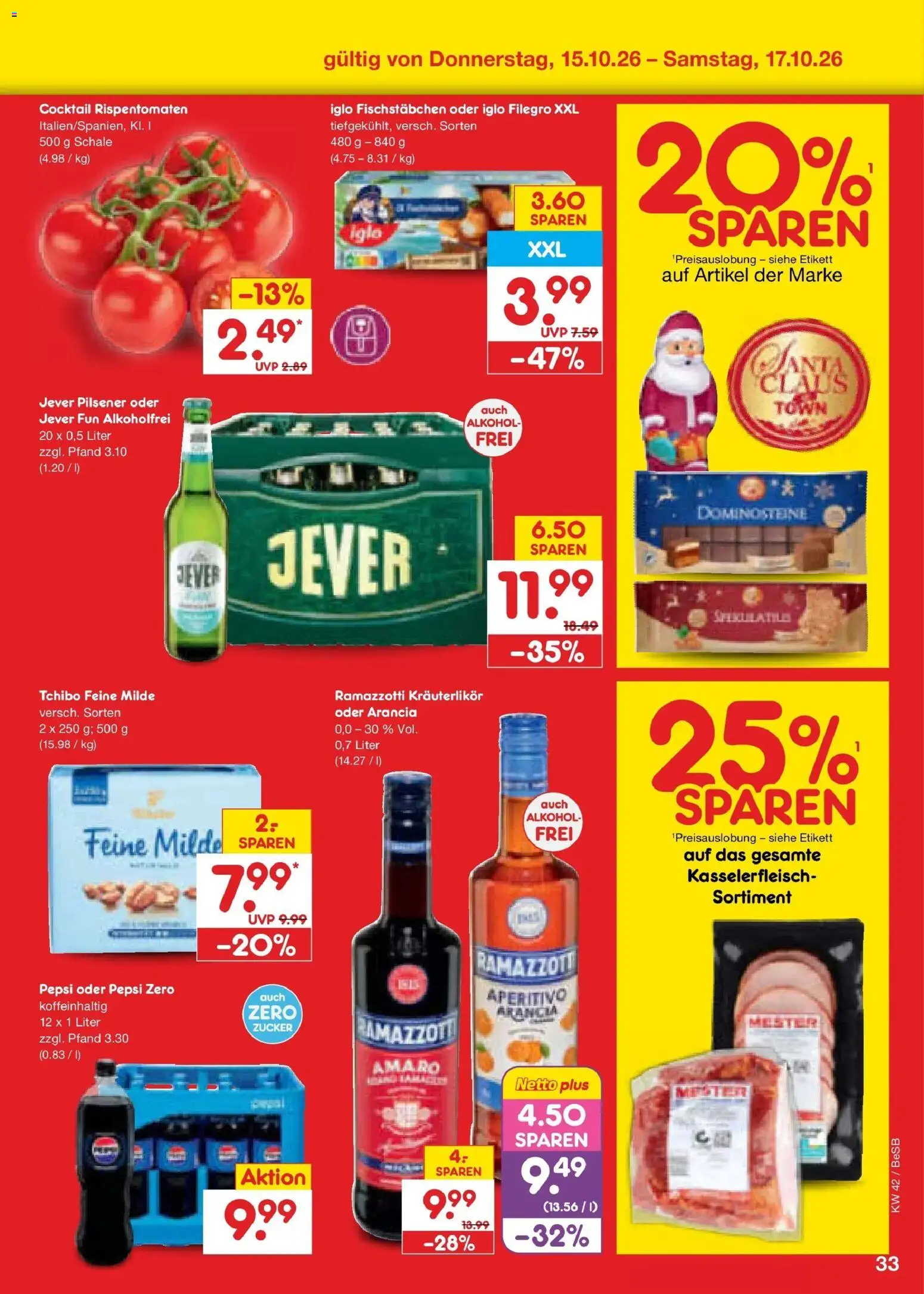 Netto Marken-Discount Prospekt Berlin-Prenzlauer Berg (ab 12.10.2026) » Angebote | Seite: 45 | Produkte: Fischstabchen, Alkohol, Pepsi, Ramazzotti