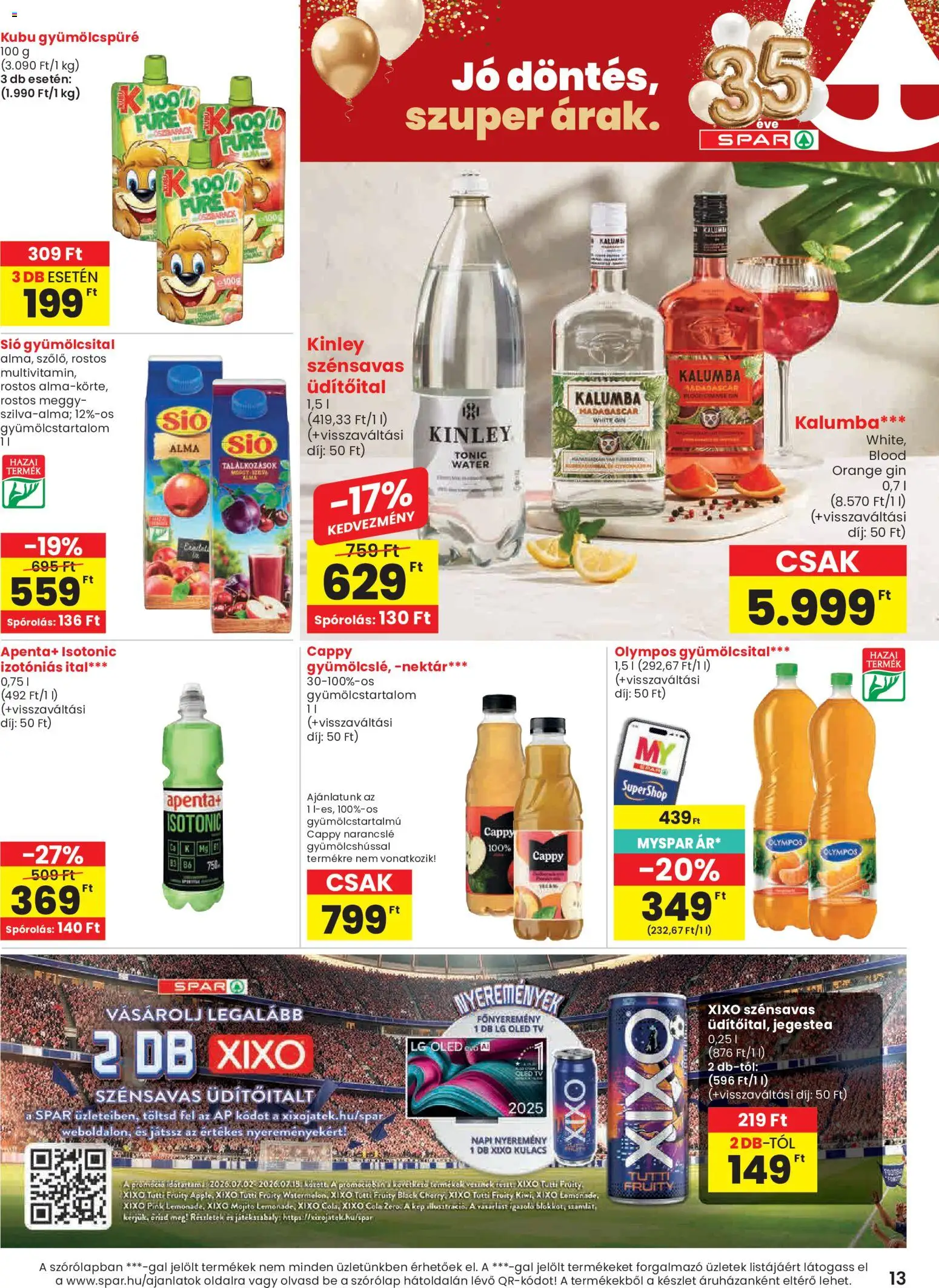 Spar akciós ujság - amely érvényes a következő dátumtól: 2026.07.02. | Oldal: 13