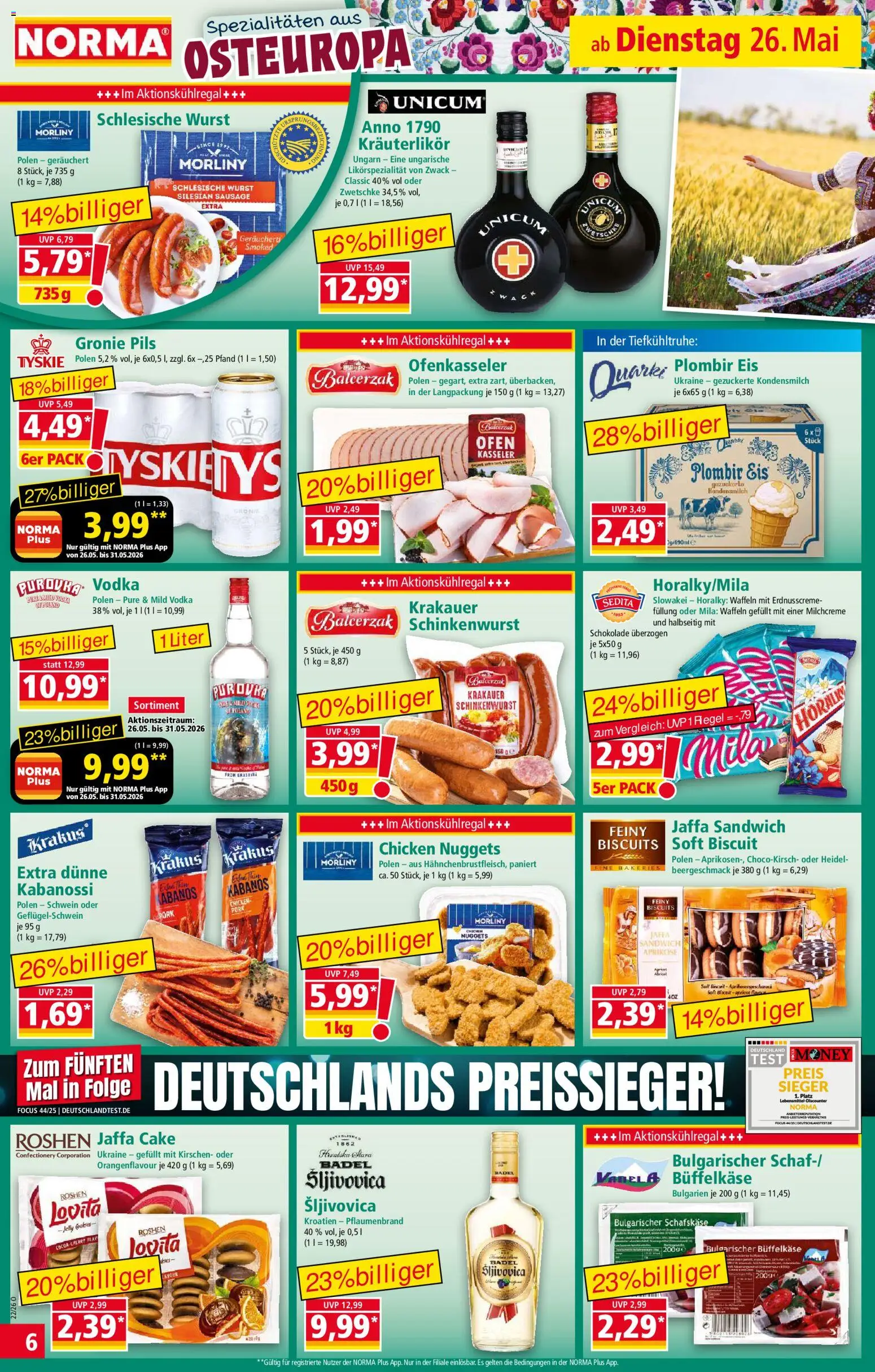Norma Prospekt 	 – gültig ab 26.05.2026 | Seite: 6 | Produkte: Ofen, Schokolade, Pils, Kirschen