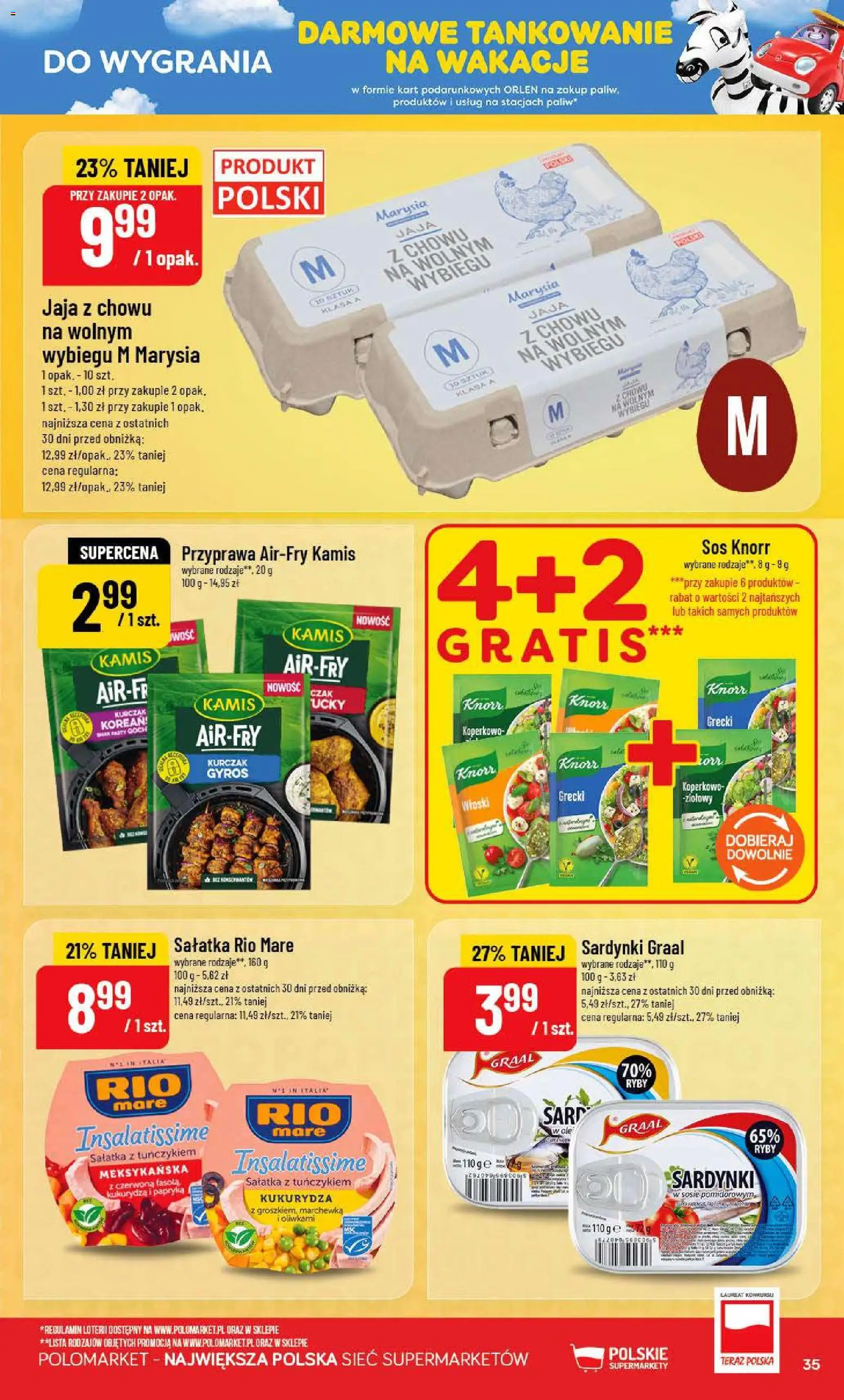 POLOmarket gazetka od 15.07.2026 | Strona: 35 | Produkty: Kukurydza, Sałatka z tuńczykiem, Ryby, Jaja