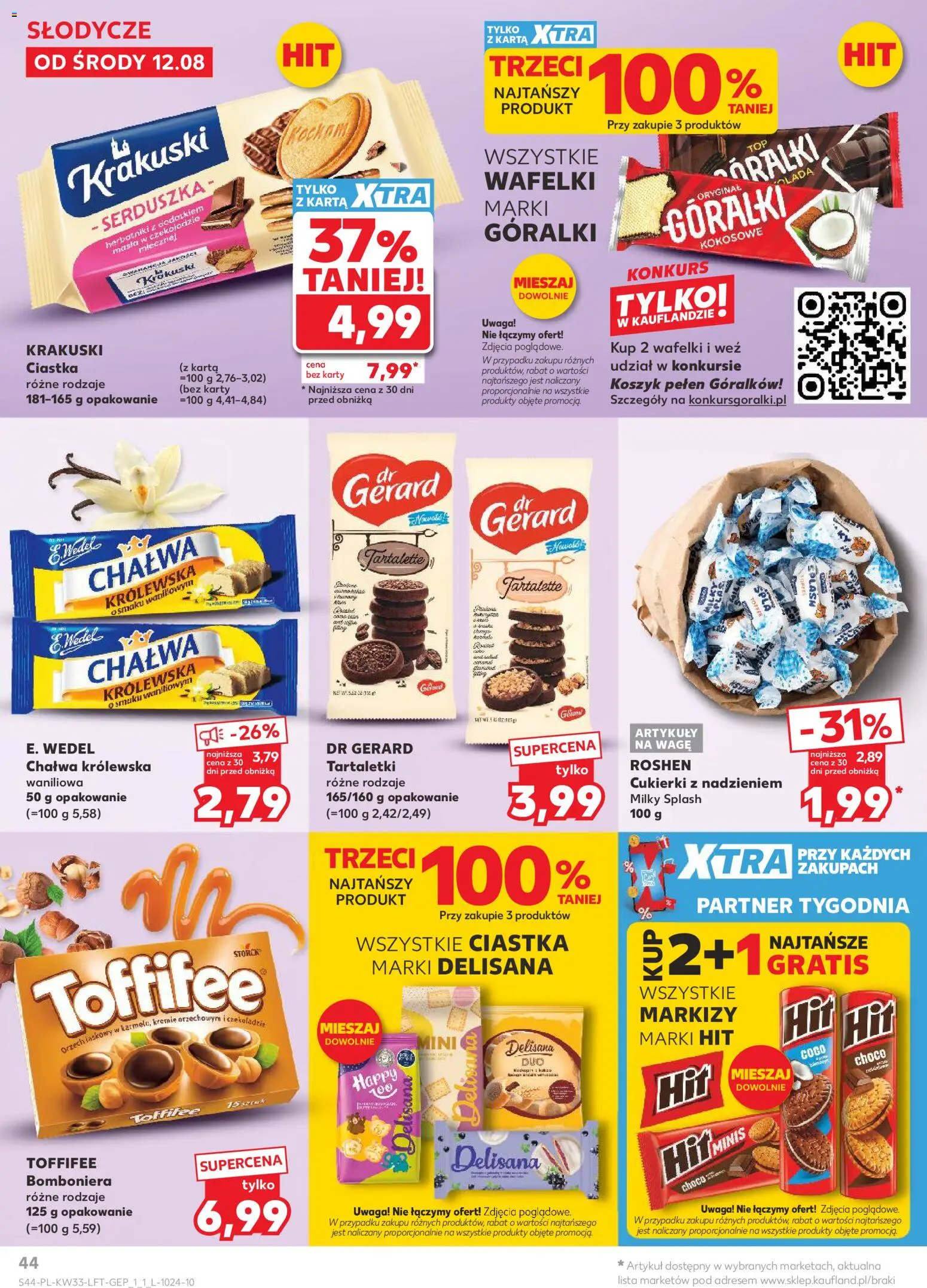 Kaufland gazetka od 12.08.2026 | Strona: 44 | Produkty: Karta, Słodycze, Wafelki, Cukierki
