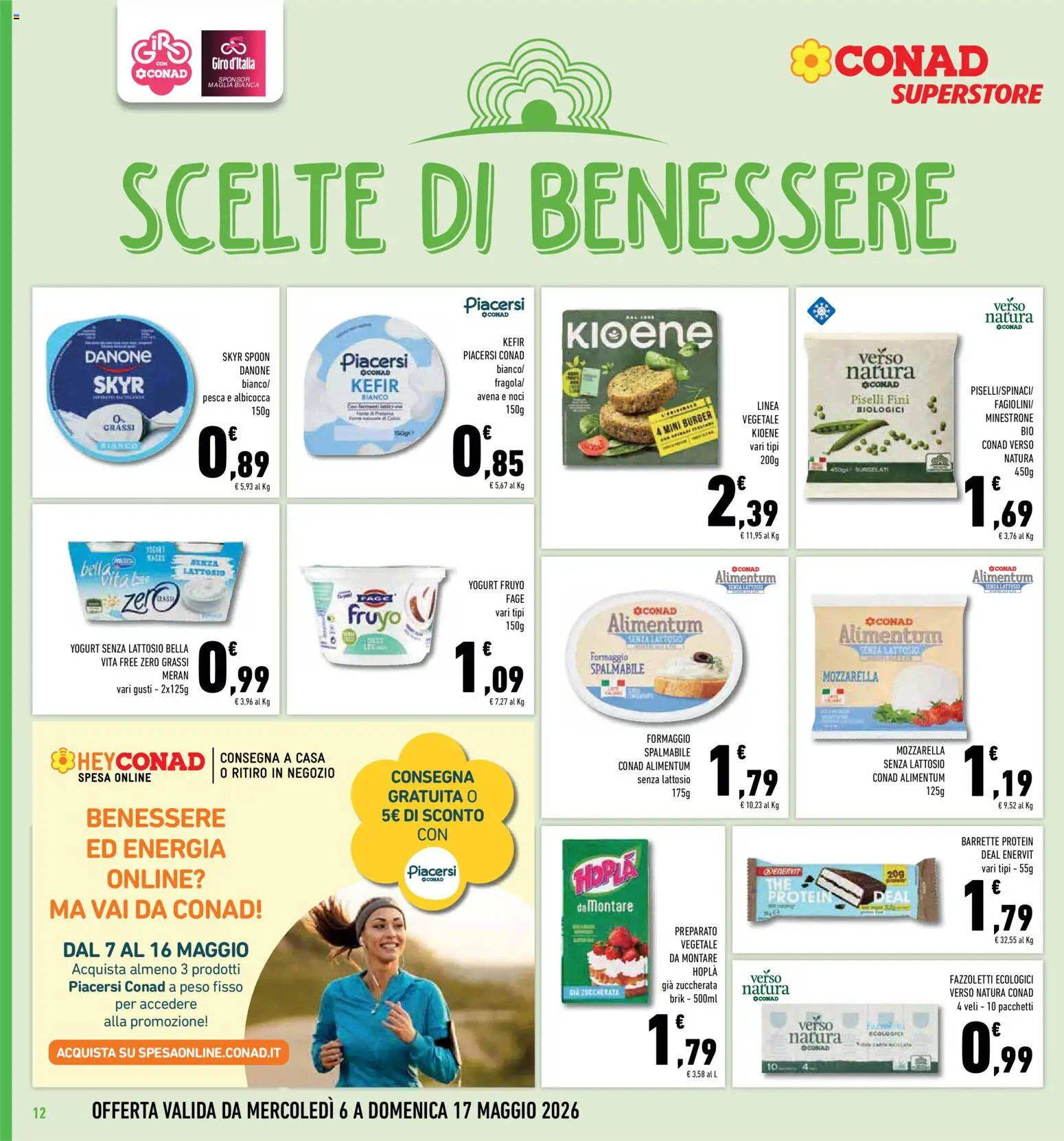 Volantino Conad del 06.05.2026 | Pagina: 12 | Prodotti: Minestrone, Mozzarella senza lattosio, Fazzoletti, Pesca