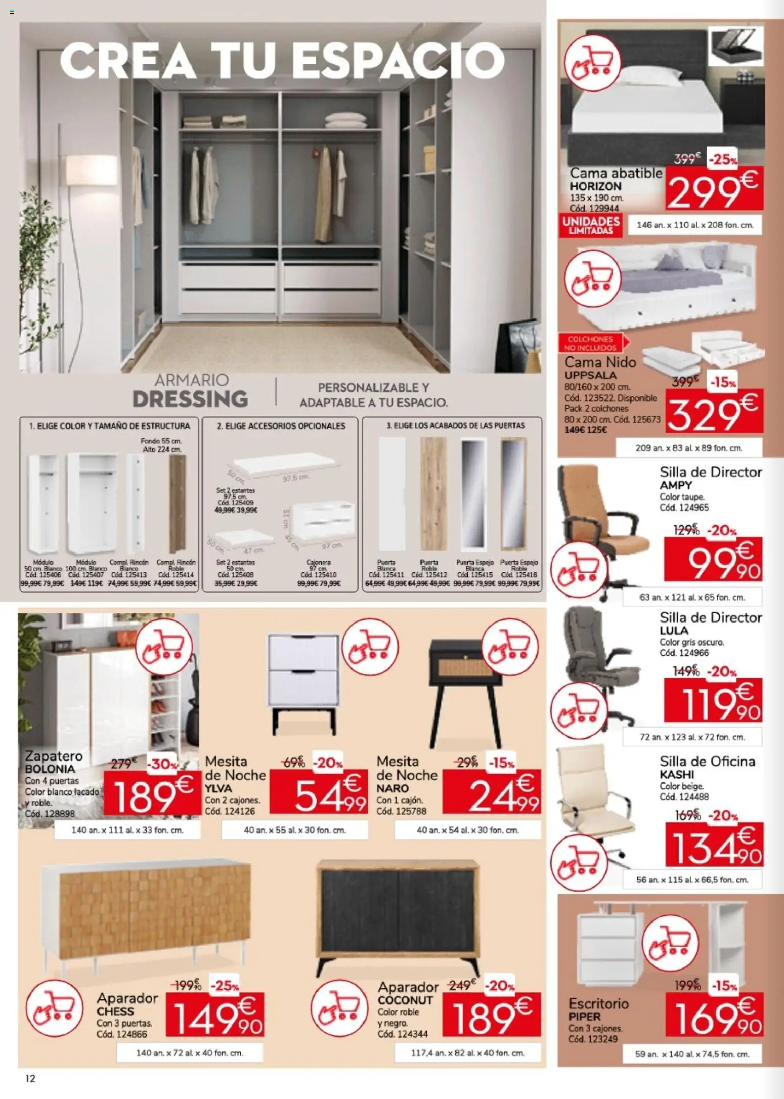 Conforama Practica Sofing │ válido desde el 26.05.2026 | Página: 12 | Productos: Zapatero, Cama, Cajonera, Armario