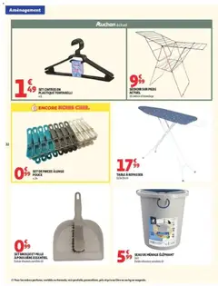 Auchan - Prévisualisation de SET CINTRES EN PLASTIQUE TONTARELLI, SET CINTRES EN PLASTIQUE TONTARELLI x6 valide à partir de 18/08/2026 | Page: 32 | Produits: Pinces, Séchoir, Brosse, Pelle