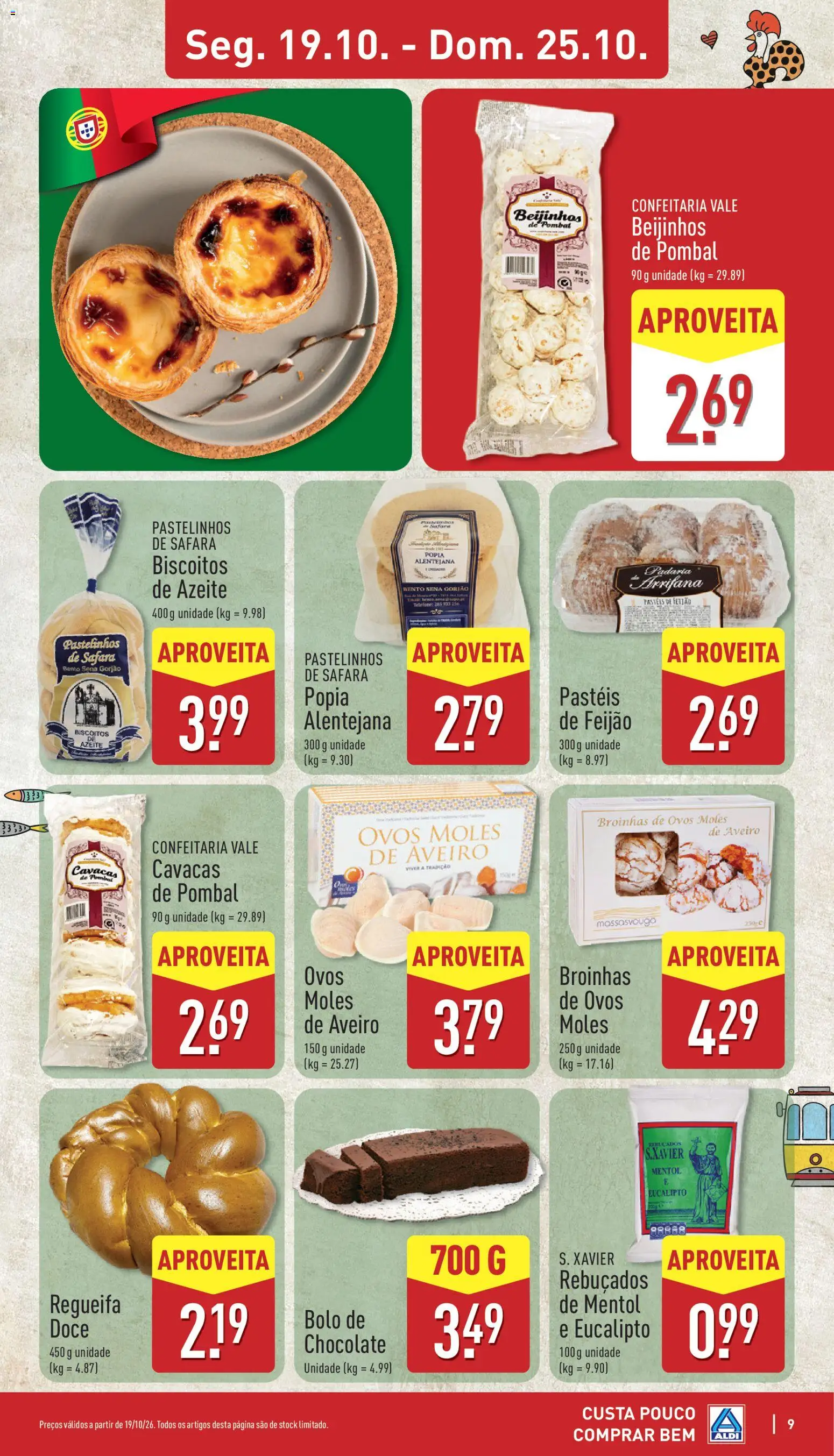 Aldi folheto │ válido de 24/10/2026 | Página: 9 | Produtos: Azeite, Rebuçados, Ovos, Biscoitos