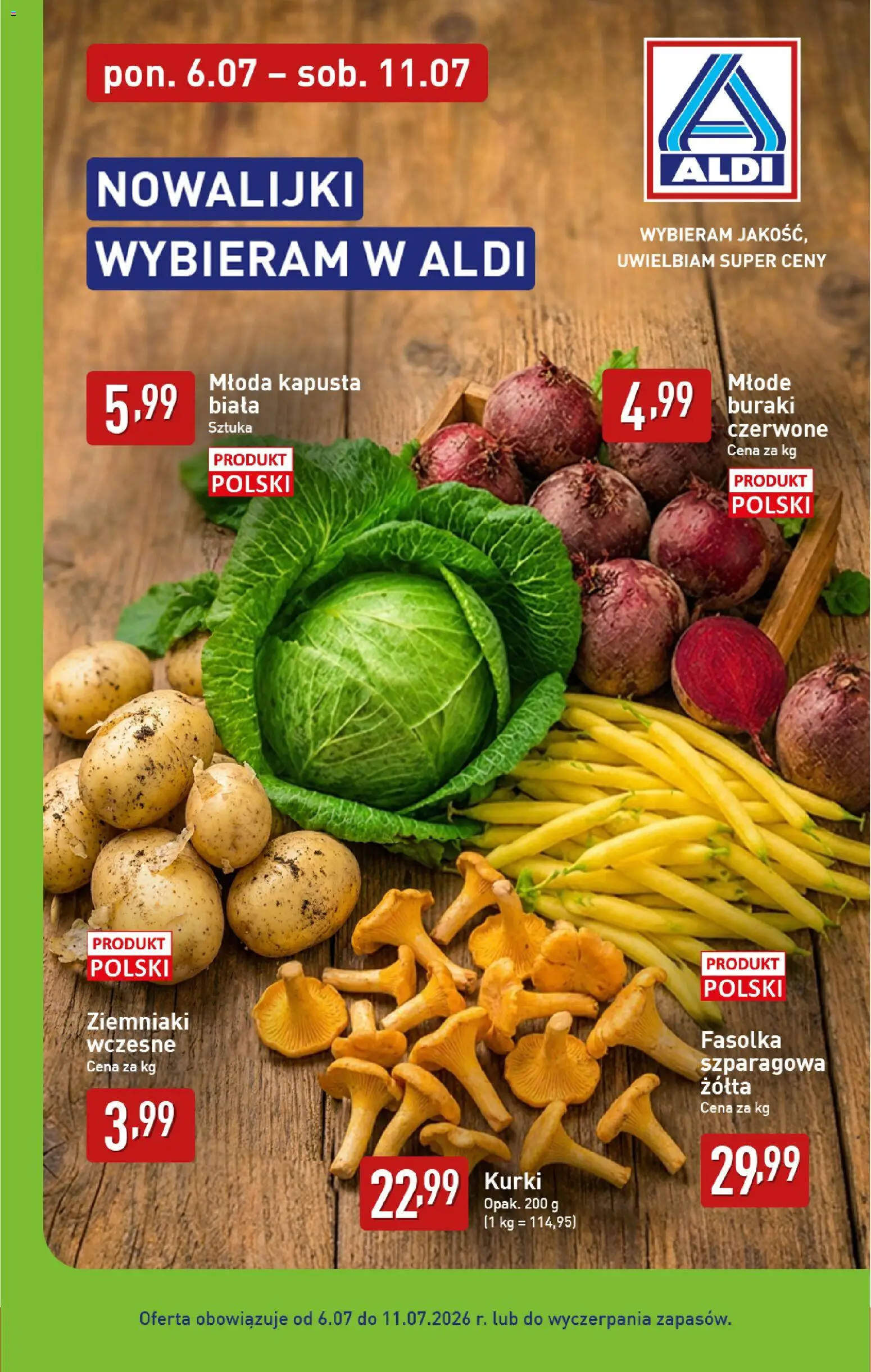 Aldi gazetka od 06.07.2026 | Strona: 8 | Produkty: Kapusta, Buraki, Ziemniaki