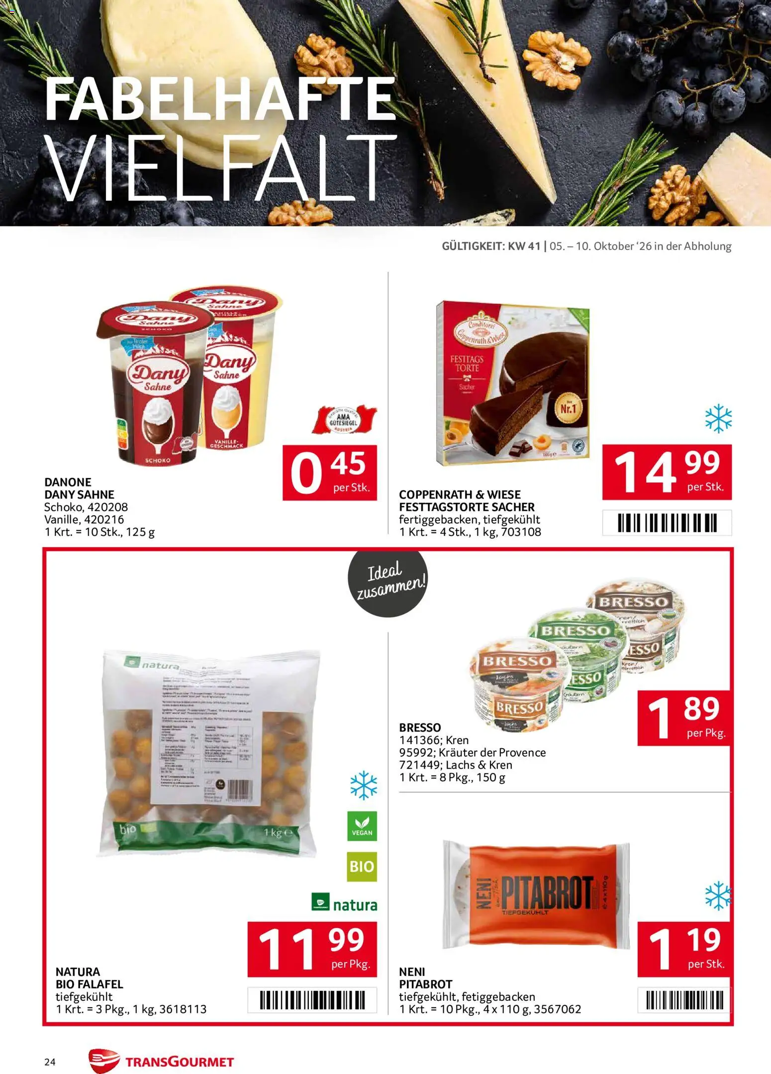 Transgourmet Flugblatt gültig ab 05.10.2026 | Seite: 24 | Produkte: Sahne