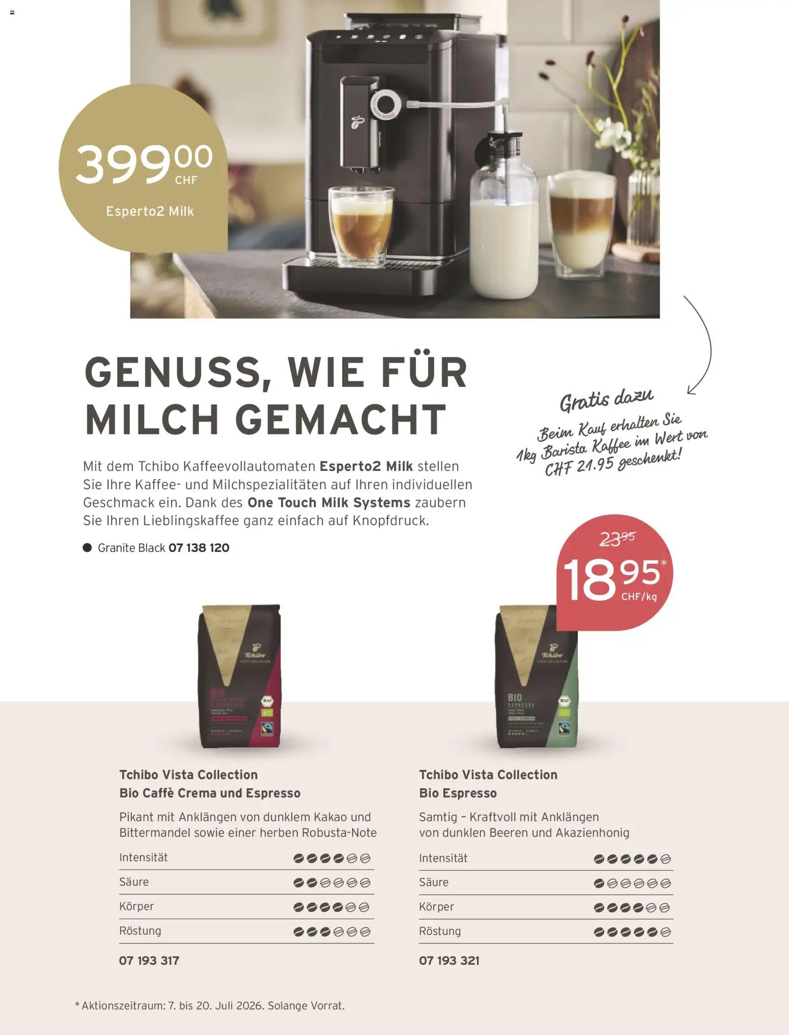 Tchibo aktionen – gültig ab 01.07.2026 | Seite: 150 | Produkte: Milch, Kaffee