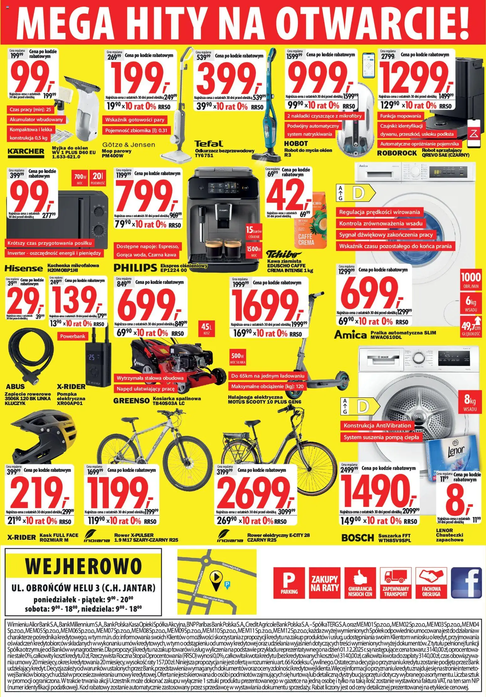 Mediaexpert promocje - Otwarcie po remoncie Wejherowo od 07.05.2026 | Strona: 8 | Produkty: Kuchenka, Kosiarka, Tchibo, Rower