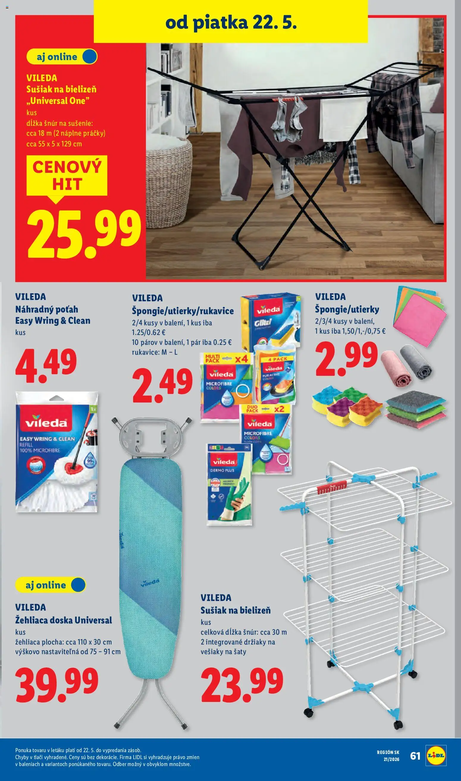 Nové Lidl akcie – leták je platný od 18.05.2026 | Strana: 91 | Produkty: Vešiaky, Práčky