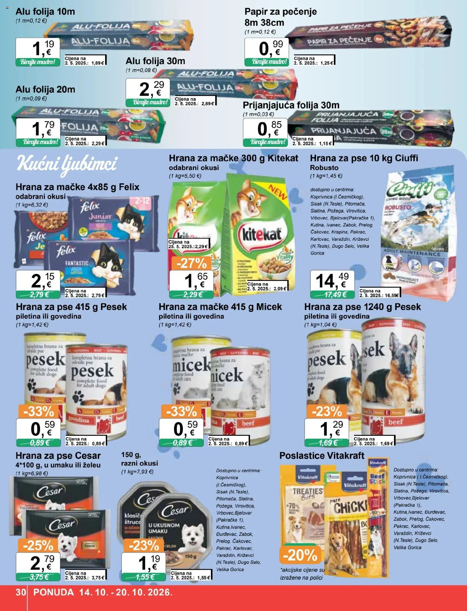 KTC katalog | vrijedi od 14.10.2026 | Stranica: 30 | Proizvodi: Folija, Piletina, Govedina, Hrana za mačke