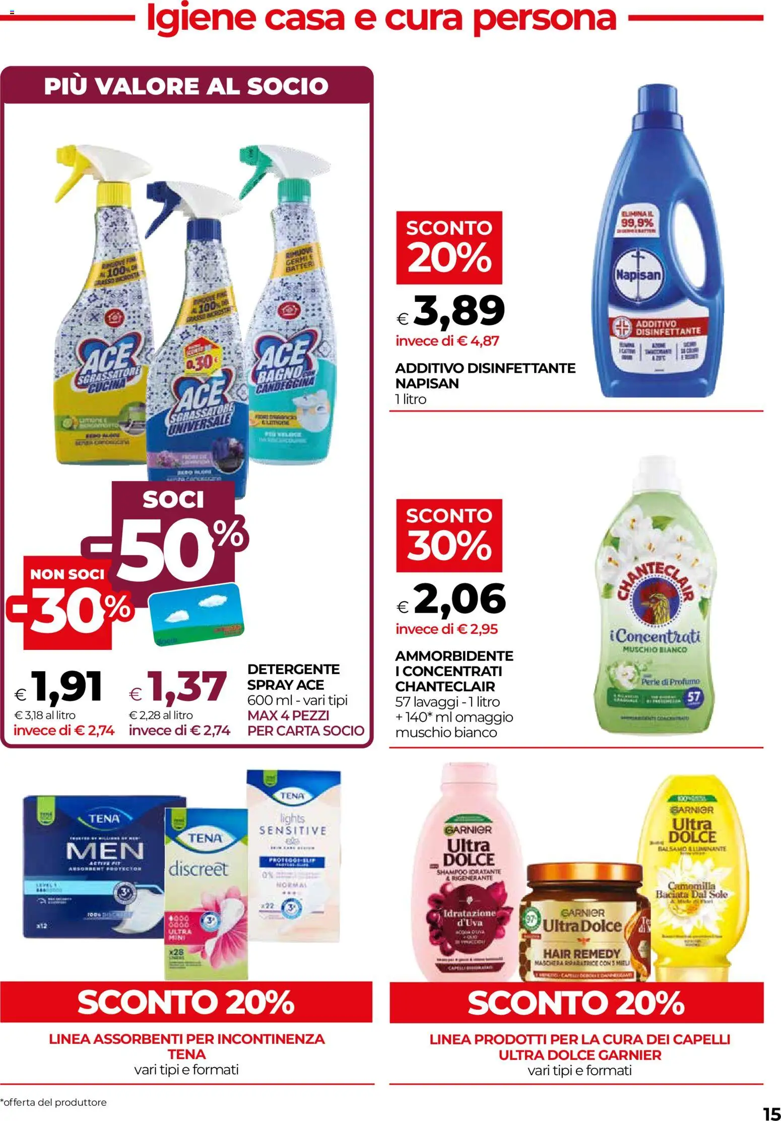 Volantino COOP del 20/08/2026 | Pagina: 15 | Prodotti: Balsamo, Detergente, Uva, Profumo