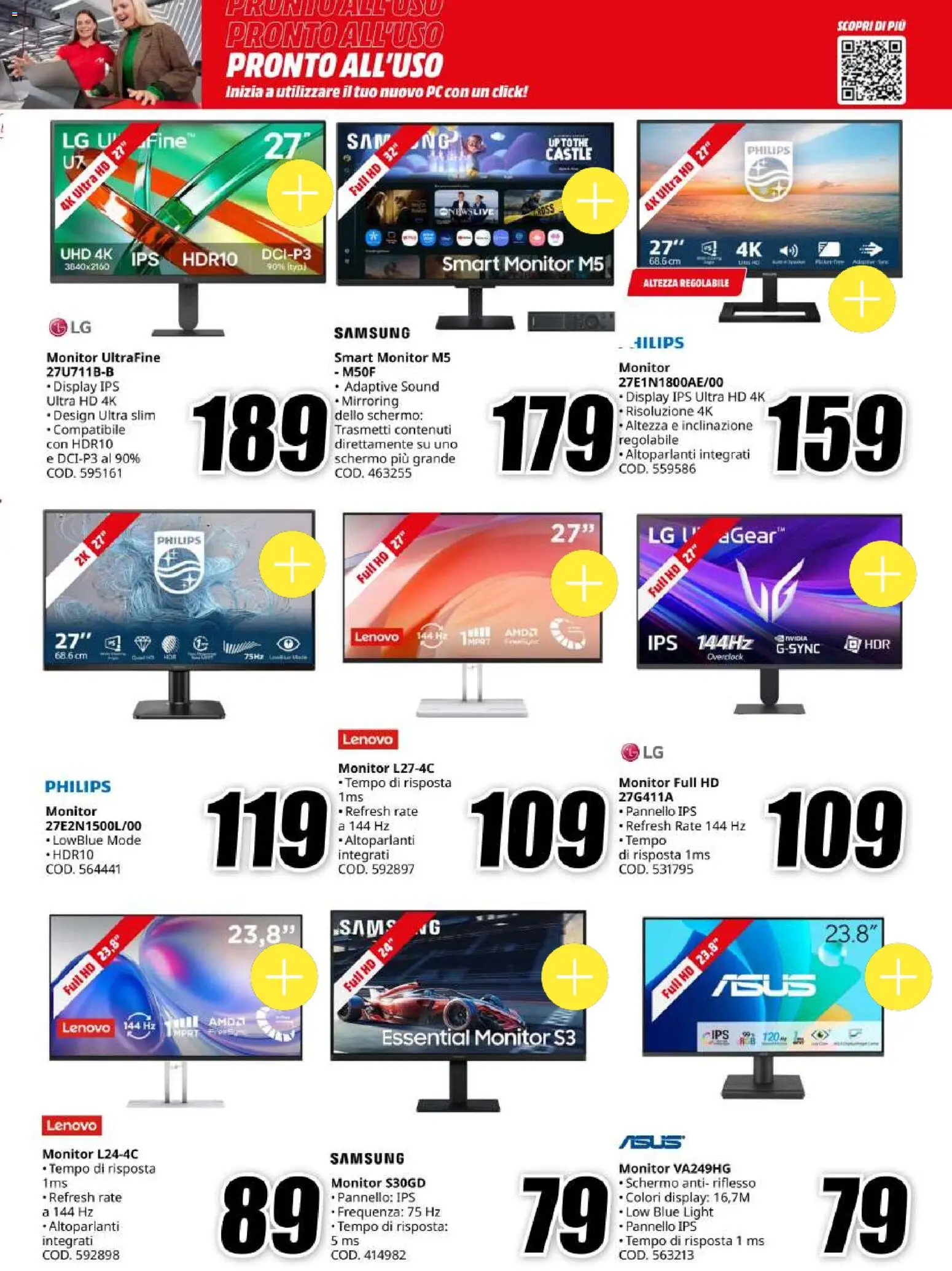 Volantino Media World del 06/10/2026 | Pagina: 7 | Prodotti: Schermo, Monitor, PC, Samsung