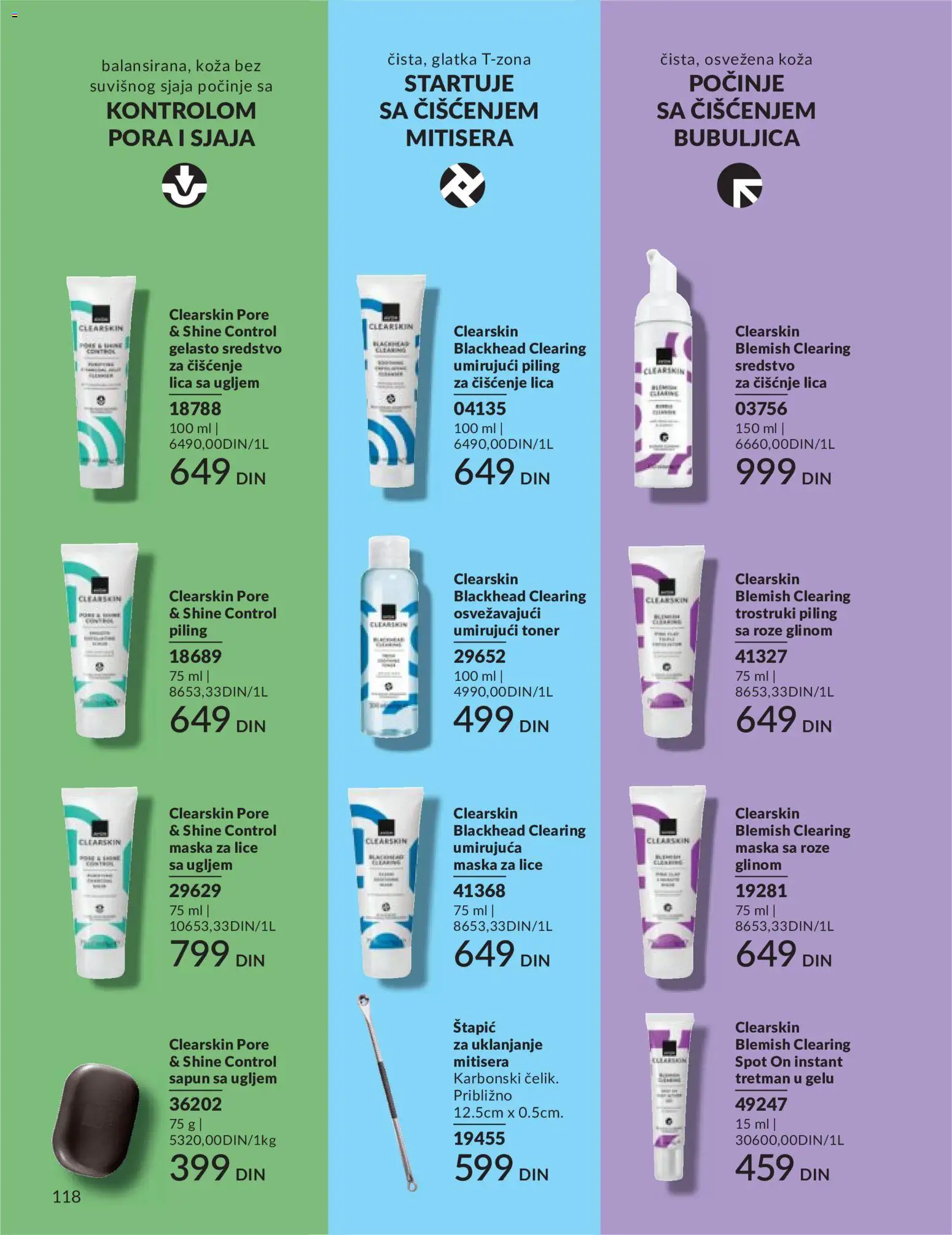 AVON katalog - važi od 01.05.2026 | Strana: 118 | Proizvode: Maska, Piling, Toner, Sapun