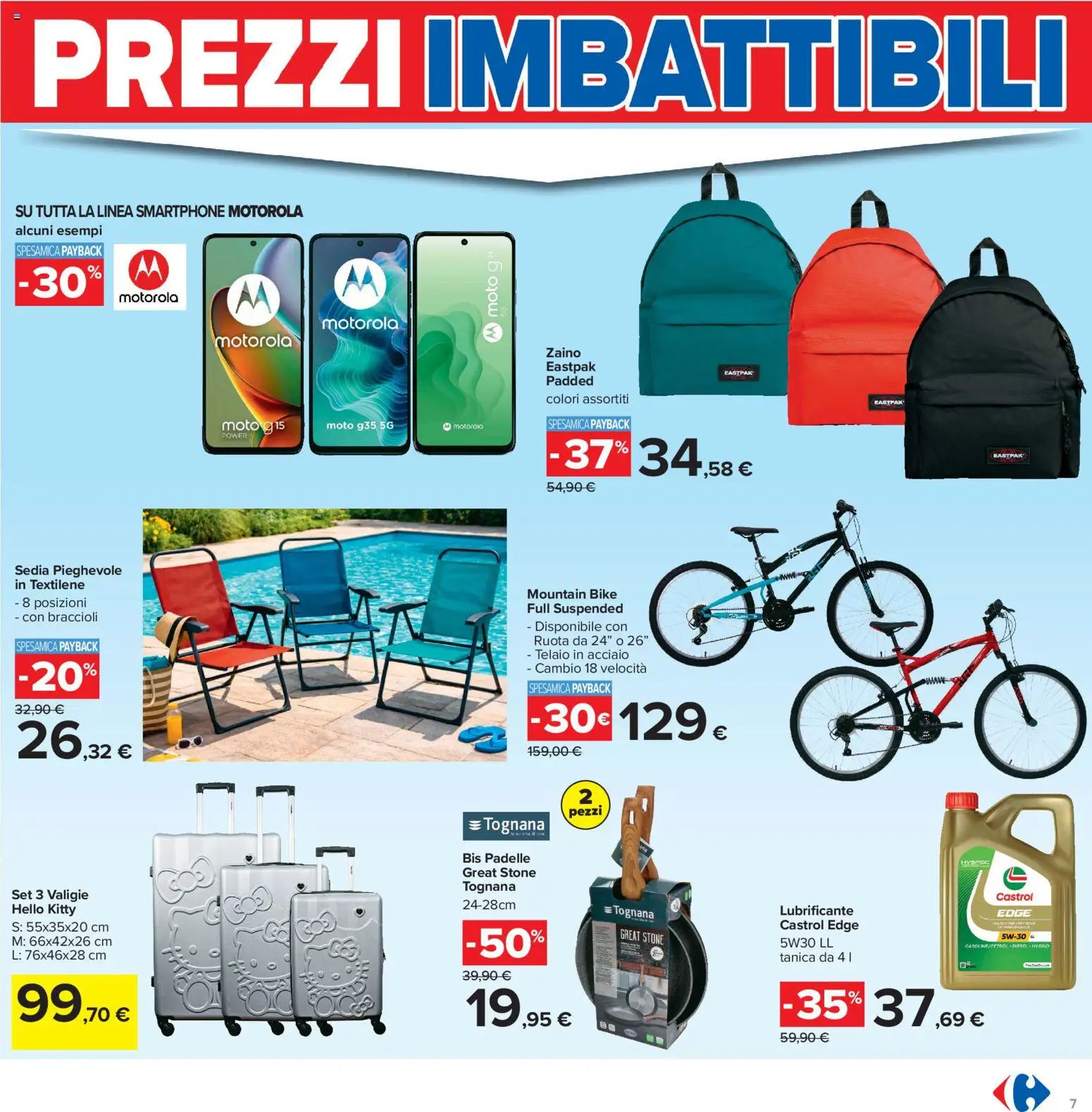 Volantino Carrefour del 16.06.2026 | Pagina: 7 | Prodotti: Lubrificante, Zaino, Smartphone, Tanica