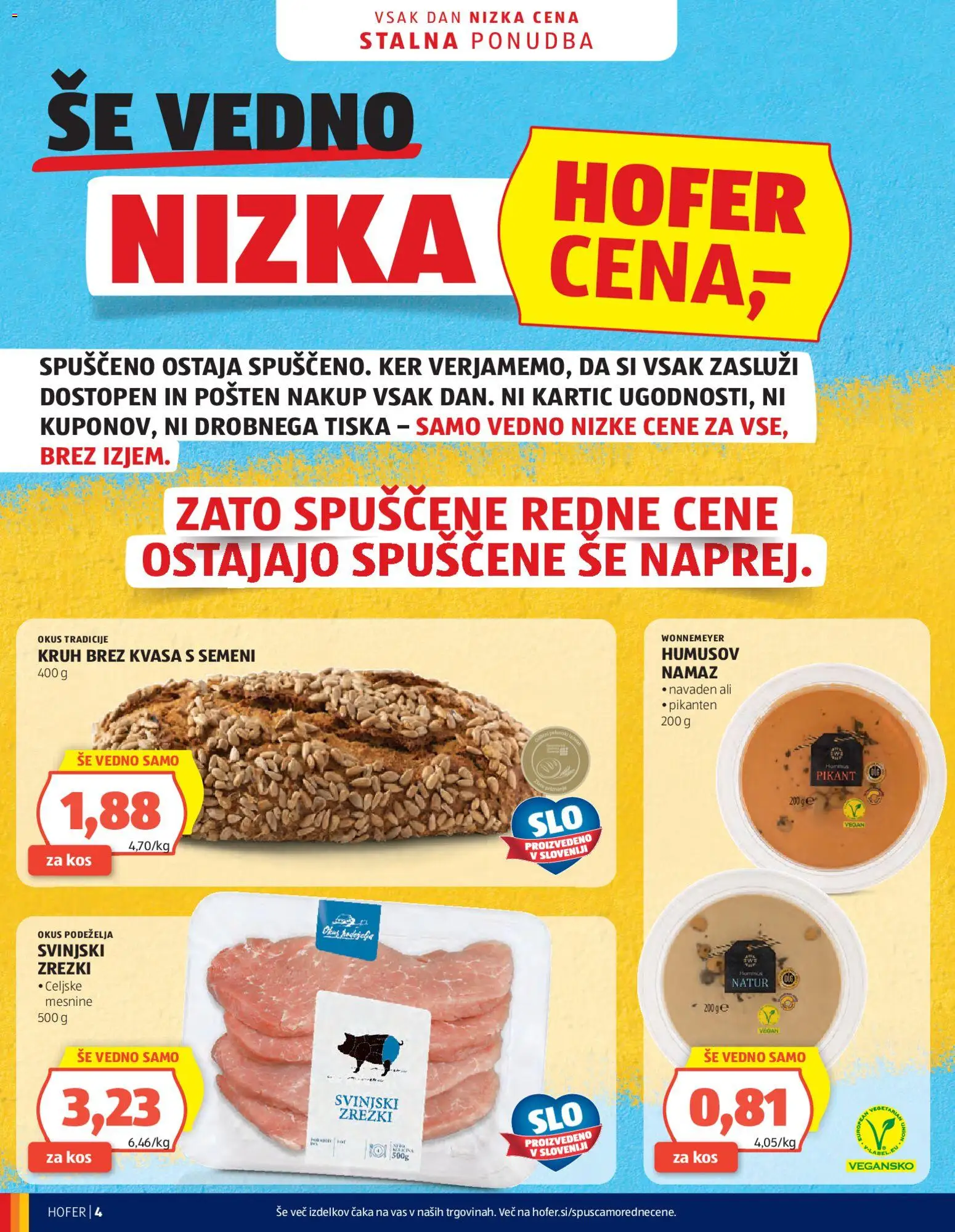 Novi Hofer katalog ponudbe – veljaven od 27.05.2026 | Stran: 4 | Izdelki: Namaz, Kos, Zrezki, Kruh